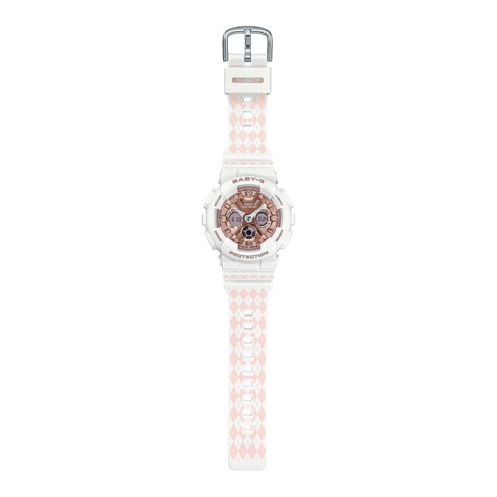 CASIO BABY-G BA-130SP-7ADR Women's Digital Sport Watch - White Resin Strap, Shock Resistant, Water Resistant for Swimming, Running & Outdoor Activities