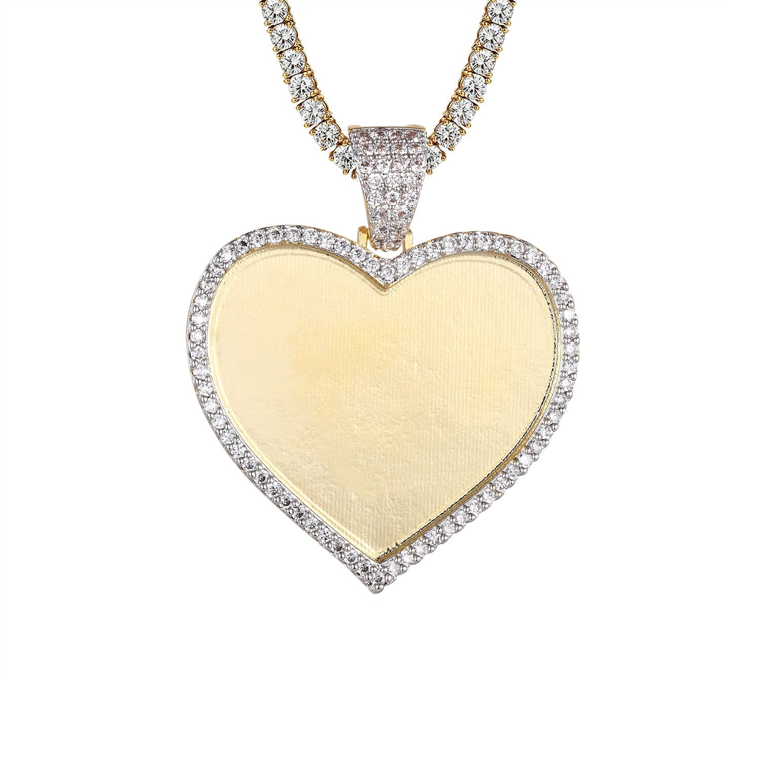 Gold Tone Heart-Shaped Photo Locket Pendant - Personalized Engraving for Necklace - Perfect Gift for Valentine's Day, Anniversary & Mother's Day