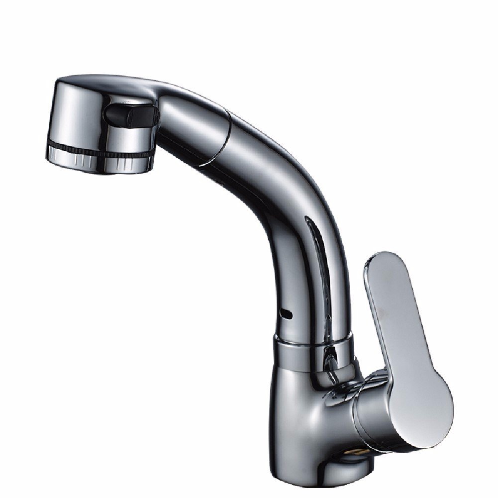 HQLCX Stainless Steel Basin Sink Mixer Tap - Extendable Cold & Hot Water Faucet for Bathroom & Kitchen Sink - Perfect for Modern Home, RV, and Salon Use