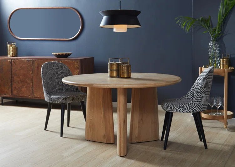 Handmade Designer Natural Wood Dining Table - Rustic Farmhouse Style for Kitchen, Dining Room & Home Decor