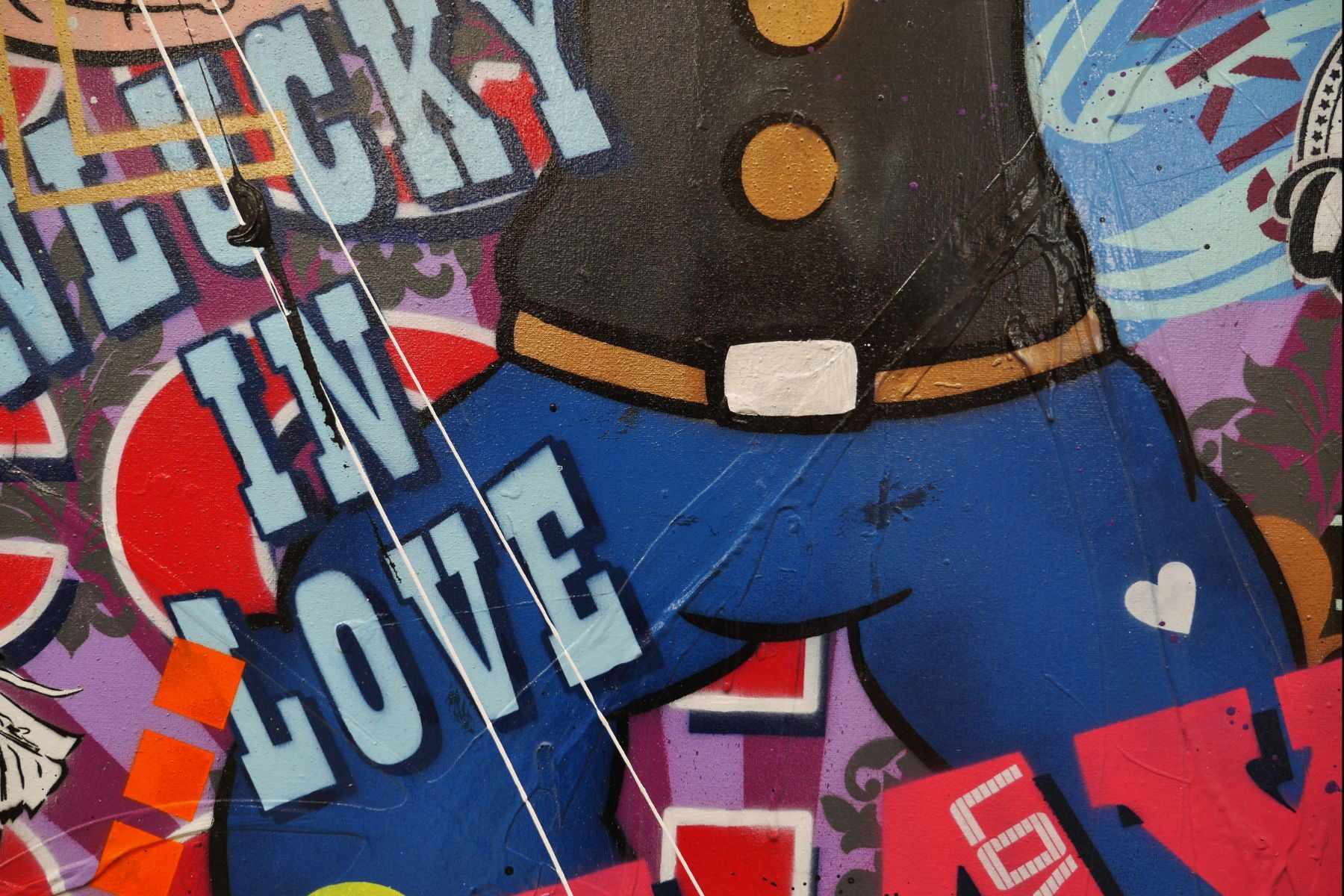 Popeye Textured Urban Pop Art Painting - 190cm x 100cm Large Wall Decor | Perfect for Living Room, Bedroom, or Office