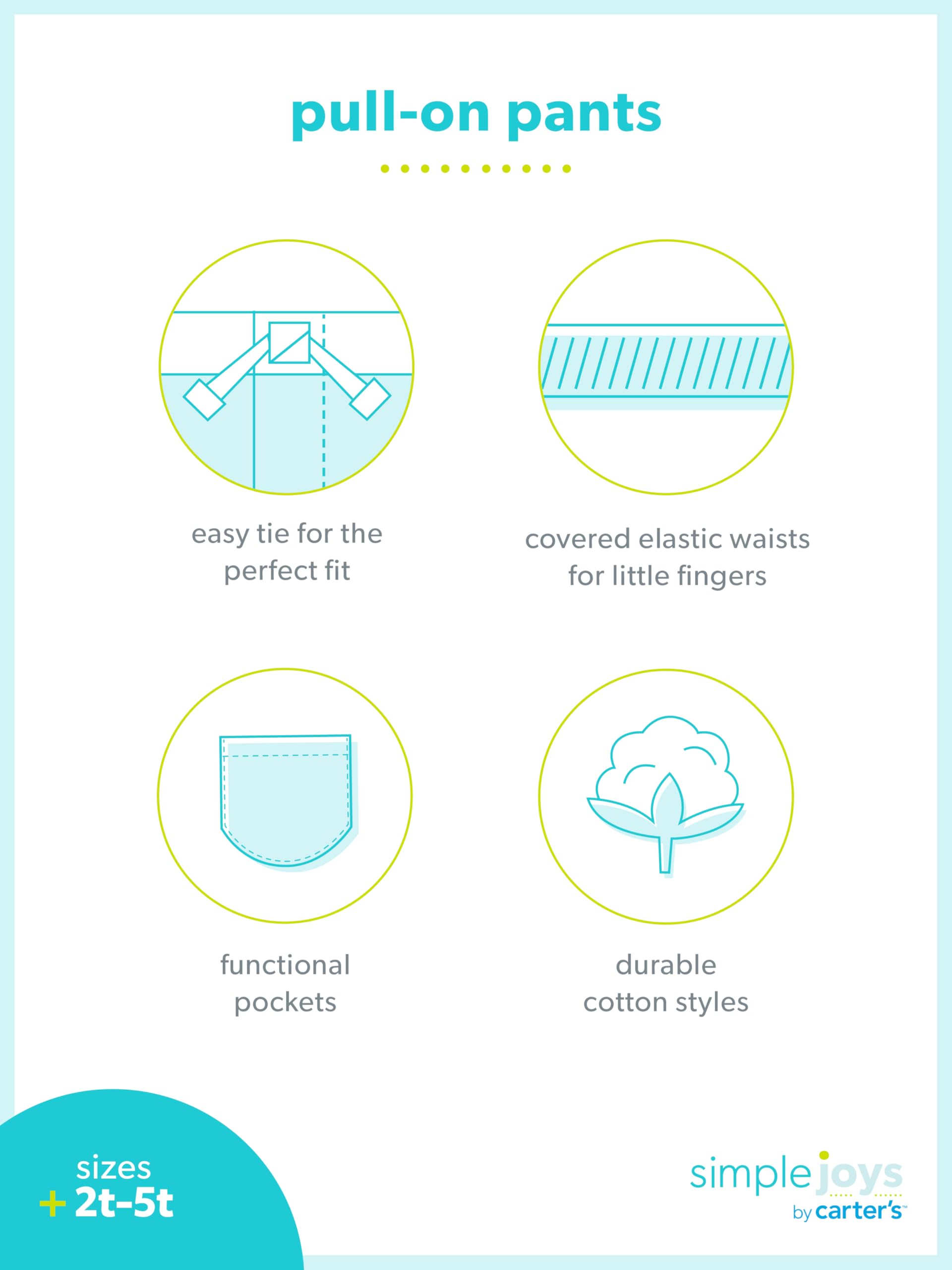Simple Joys by Carter's Toddler Boys' Pull-On Denim Jeans - 2 Pack | Soft Stretch Comfort Pants for Playtime & Daycare | Easy Wash Baby Boy Clothes