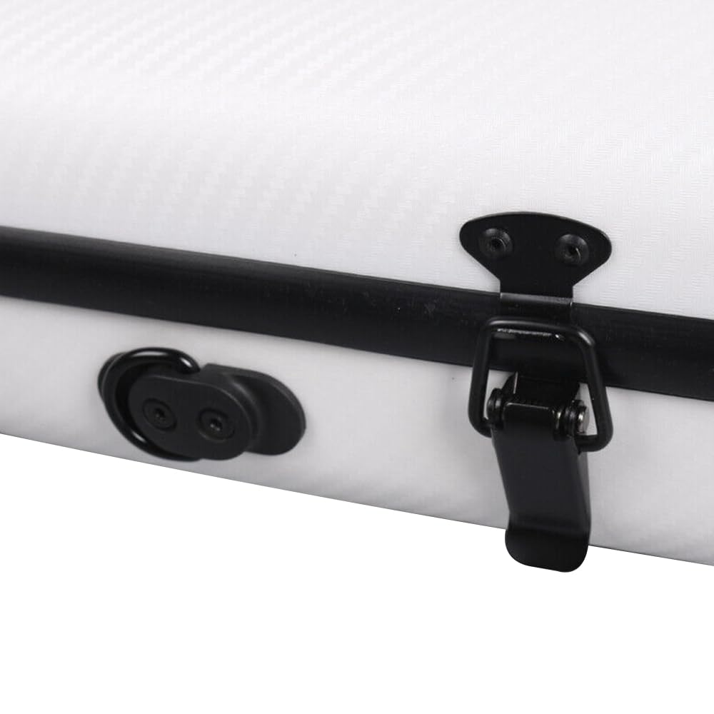 Premium 3/4 & 4/4 Size Carbon Fiber Violin Case - Lightweight Hard Shell with Adjustable Back Straps | Durable & Protective White Violin Box | Perfect for Travel, School & Professional Musicians