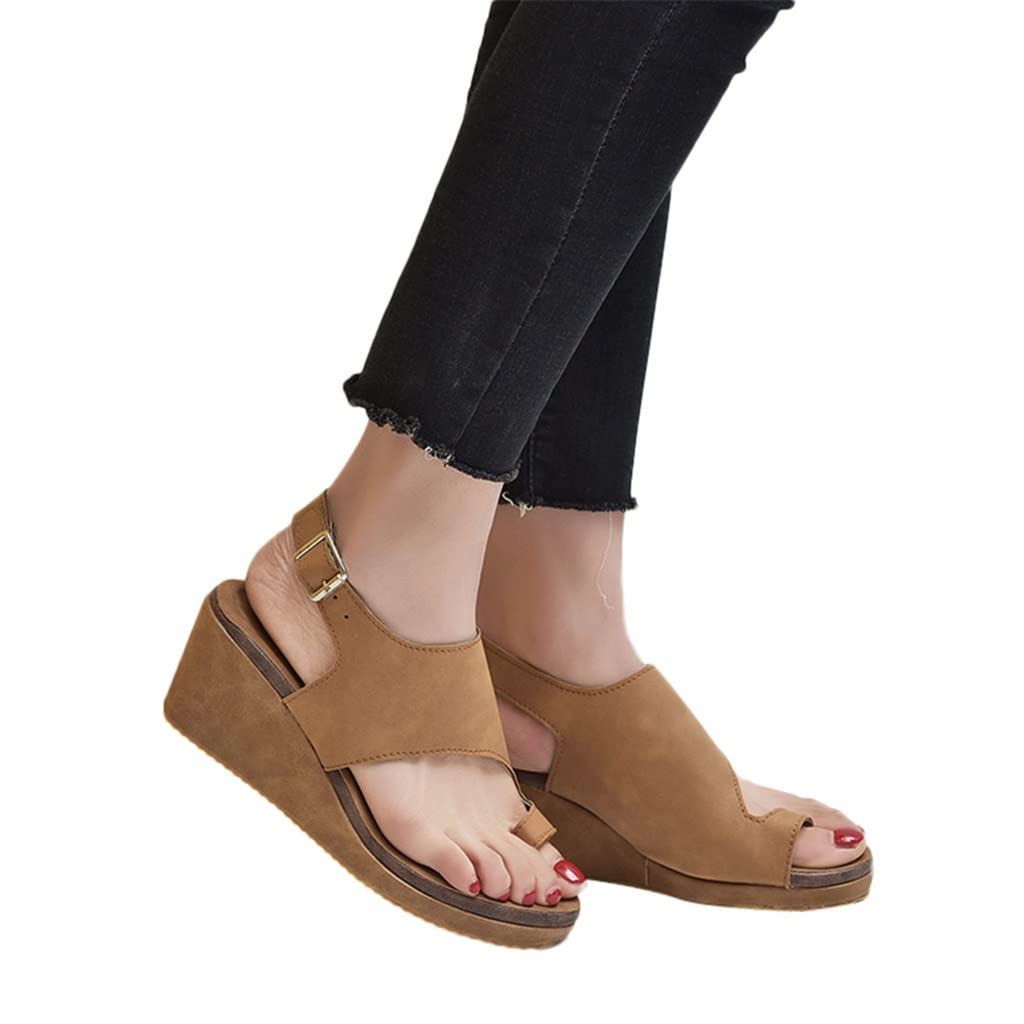 Xiart Women's Low Wedge Sandals - Comfortable Open Toe Heeled Sandals for Summer | Casual Walking, Beach Outfits & Date Night Fashion