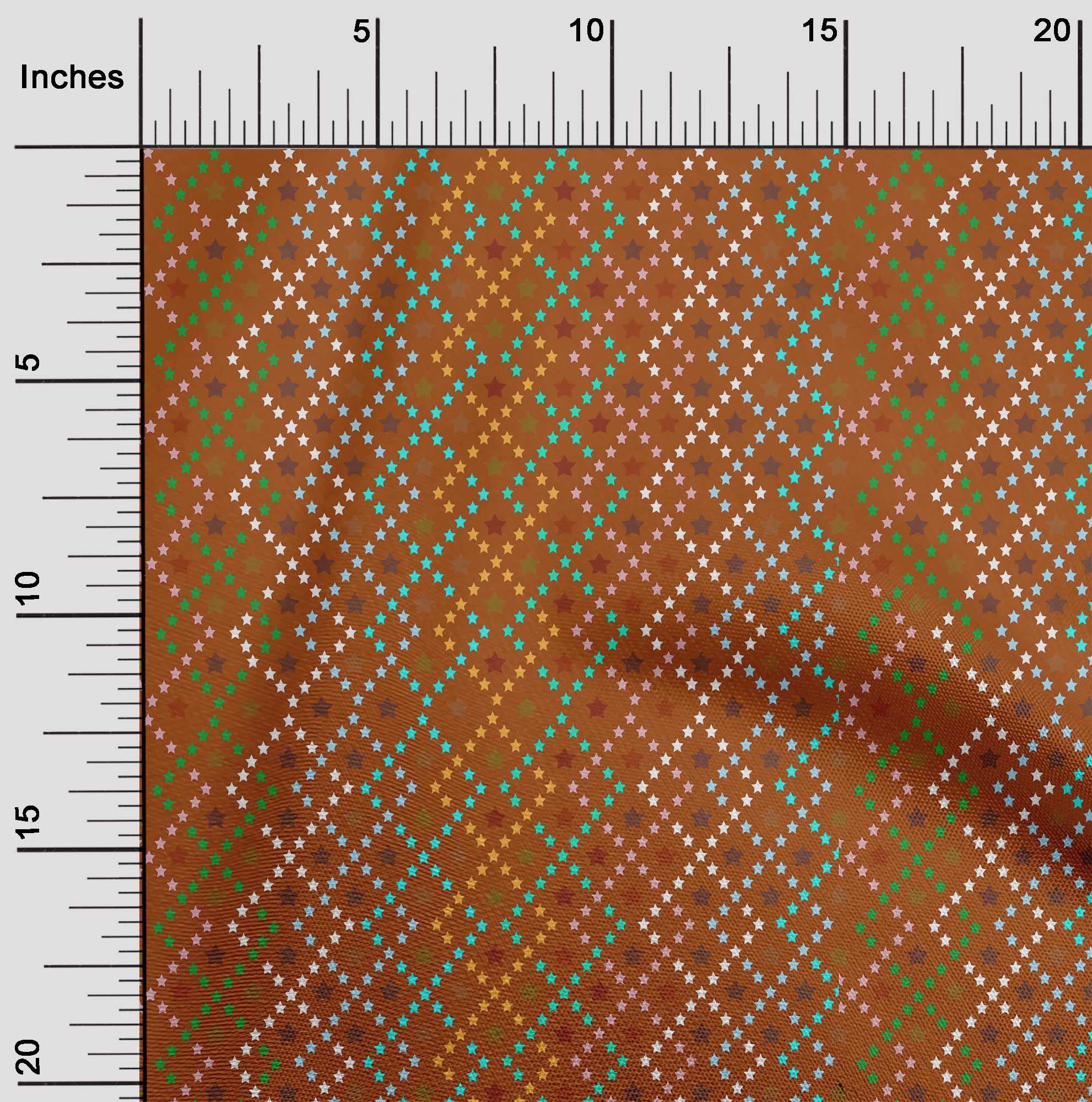 oneOone Polyester Spandex Brown Dot Print Fabric by The Yard - 56 Inch Wide Soft Stretchy Material for Dresses, Skirts & DIY Fashion Projects