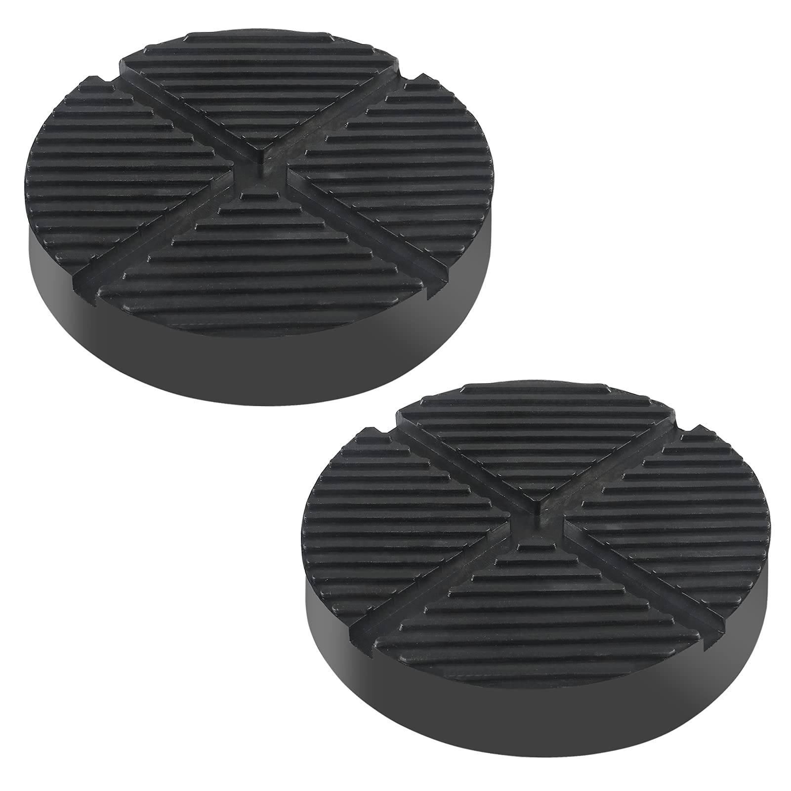 2 Pack Universal Floor Jack Rubber Pad - Heavy Duty Jack Pad Adapter for Pinch Weld & Side Frame Rail Protection - Perfect for Car Lifting, Auto Repair & Garage Use