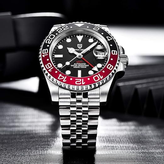Men's GMT Stainless Steel Watch - Waterproof Sapphire Glass for Travel & Business