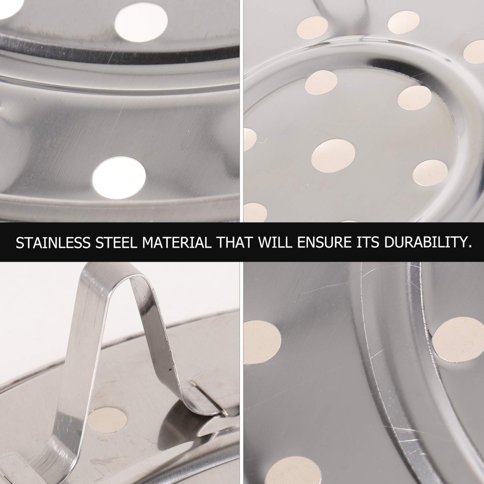 DOITOOL 3-Piece Stainless Steel Steamer Rack Set for Pots - Durable Steam Rack Stand & Plate for Cooking Vegetables, Seafood, and Dumplings | Perfect for Stovetop, Instant Pot, and Kitchen Use