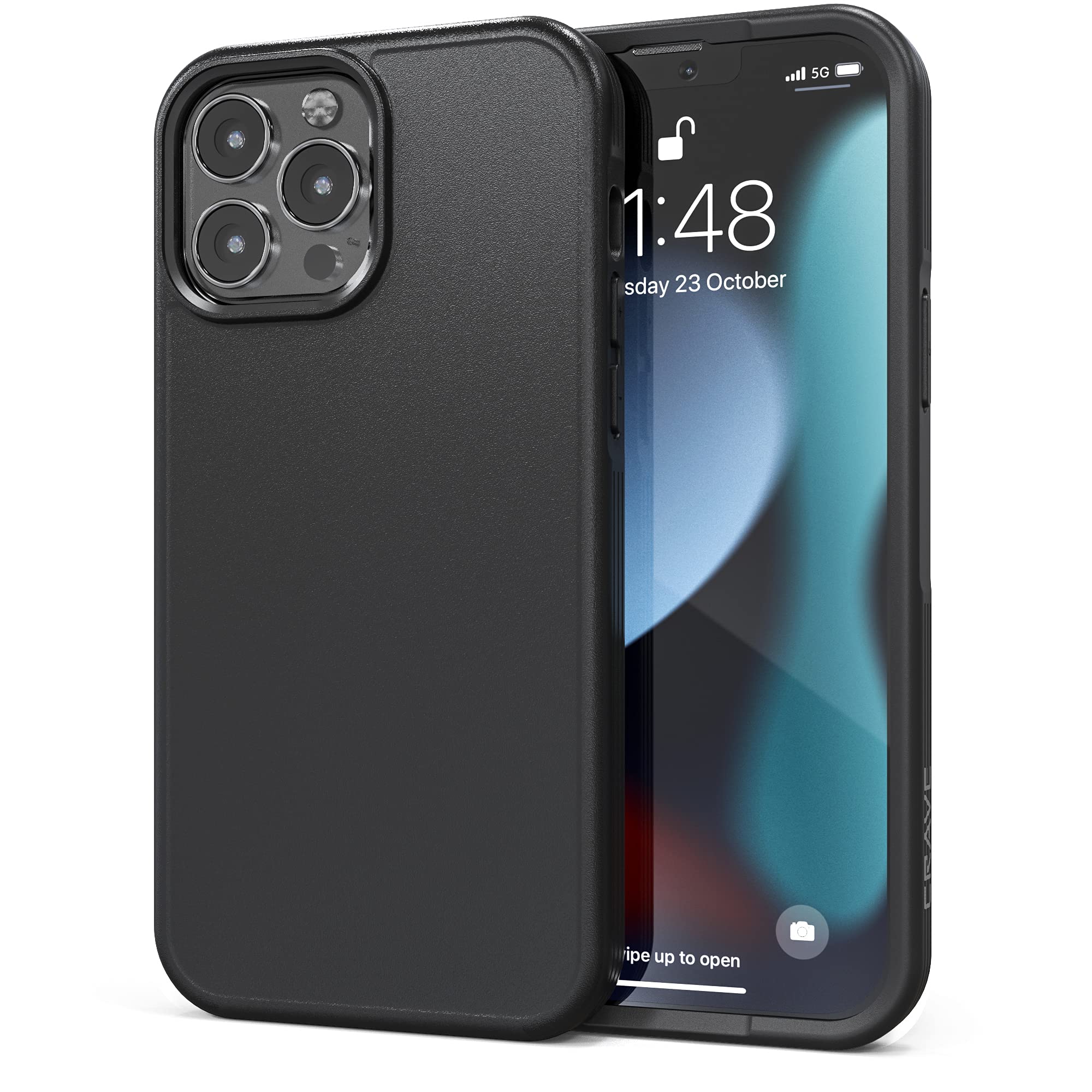 Crave Slim Guard Shockproof Case for iPhone 13 Pro Max (6.7 Inch) - Black | Ultra Thin Protective Cover with Military-Grade Drop Protection | Perfect for Work, Travel & Outdoor Activities