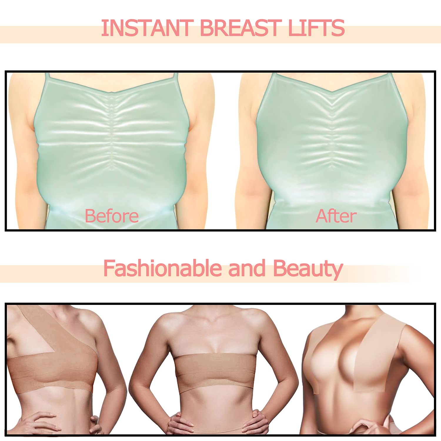 Breast Lift Tape for Women - 2 Pack Adhesive Boob Tape with Nipple Covers | Push Up, Support & Shape | Perfect for Dresses, Backless Outfits & Special Occasions