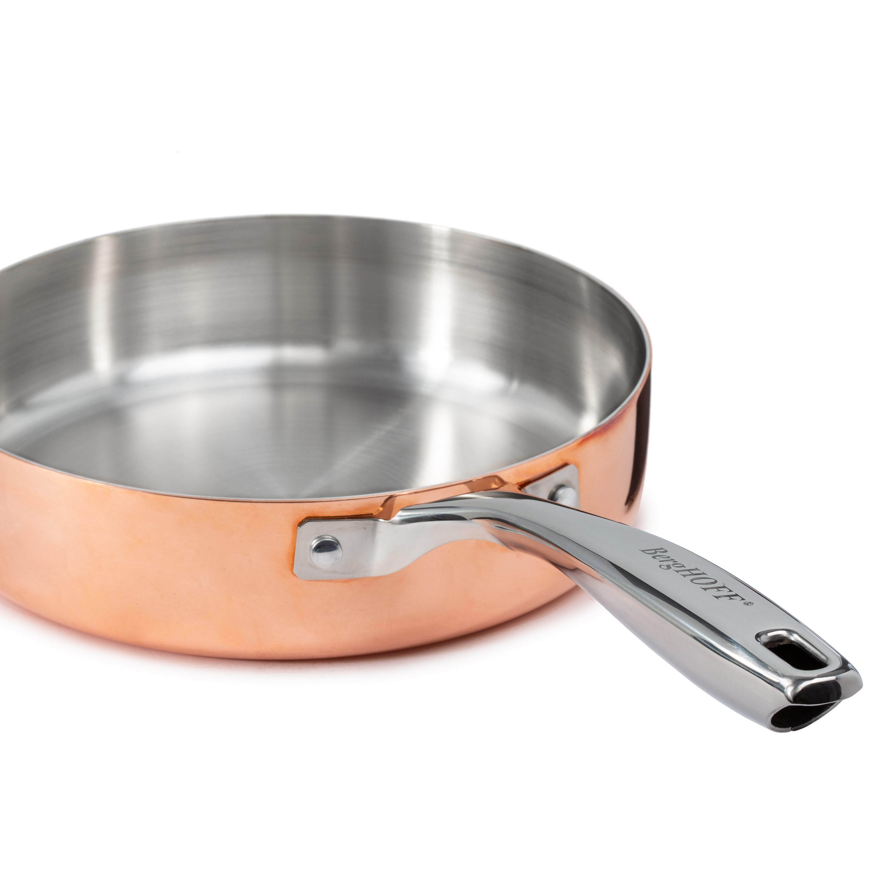 BergHOFF Vintage 4-Piece Tri-Ply Copper Cookware Set with Lids - Polished Stainless Steel Pots & Pans for Professional Cooking, Home Kitchen & Gourmet Meals