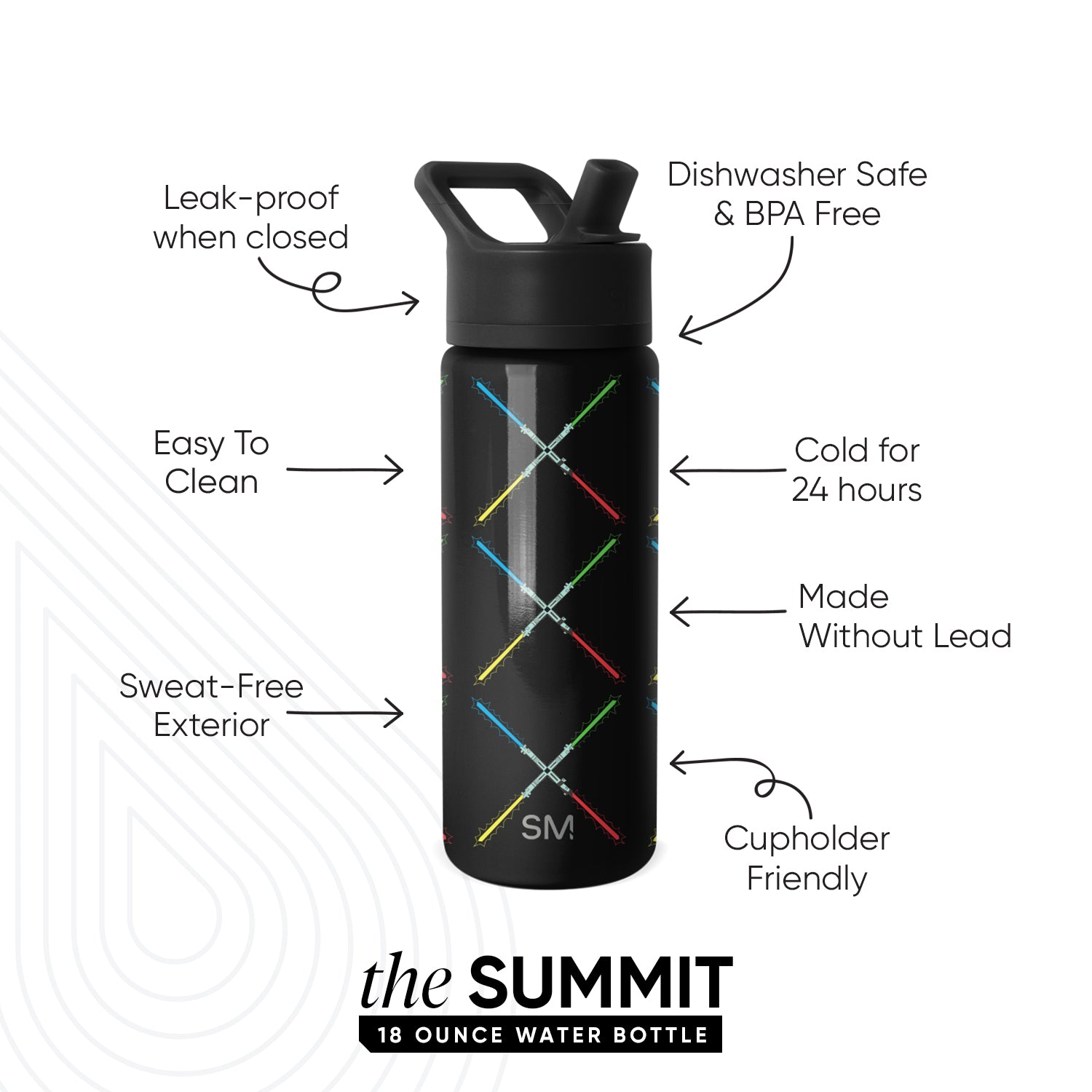 Summit Kids Water Bottle with Straw Lid - BPA Free, Leak Proof, Insulated Stainless Steel Bottle for School, Sports, and Outdoor Activities