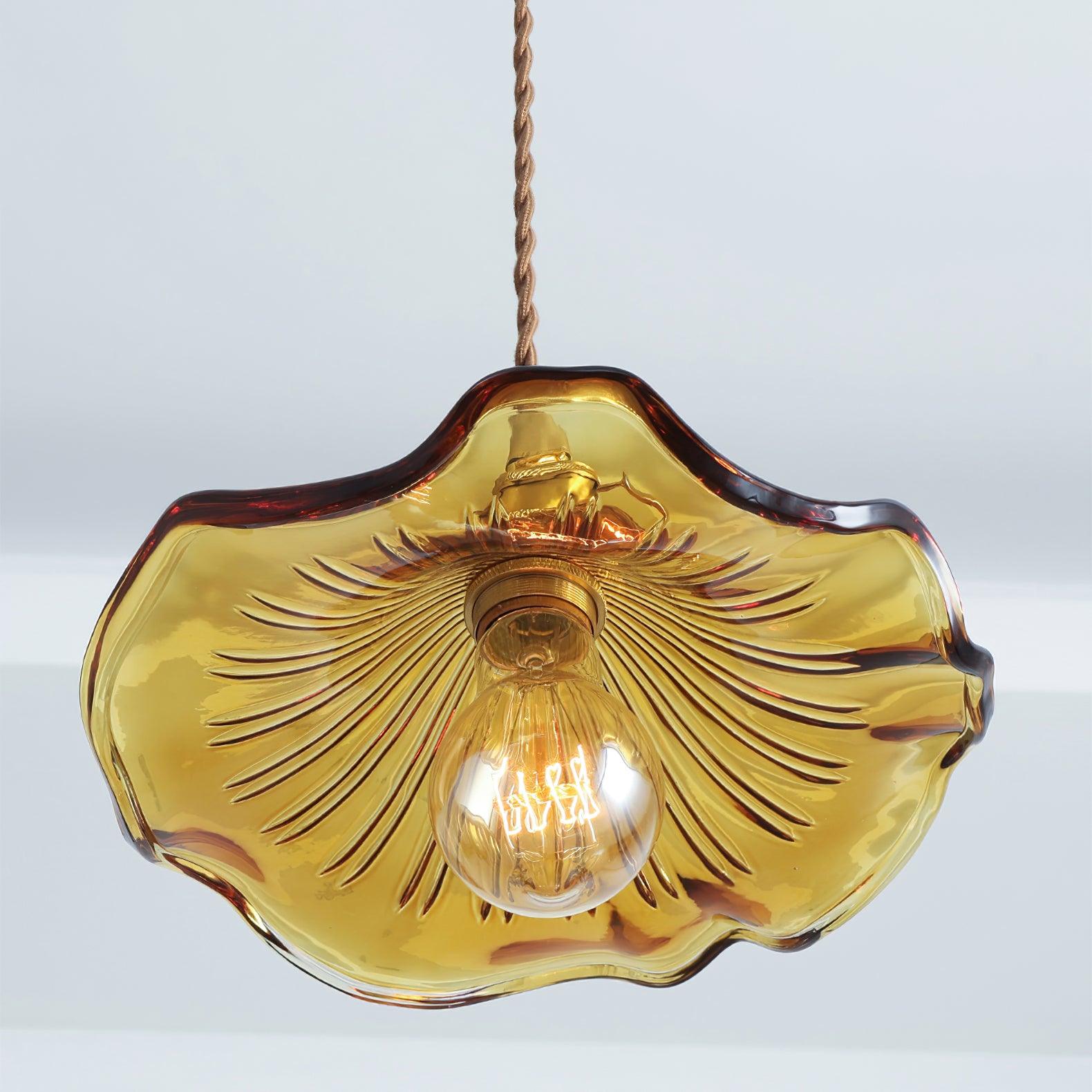 Handmade Glass Hibiscus Flower Swag Light - Tropical Floral Hanging Decor for Patio, Porch, or Bedroom - Perfect Boho Home & Garden Lighting