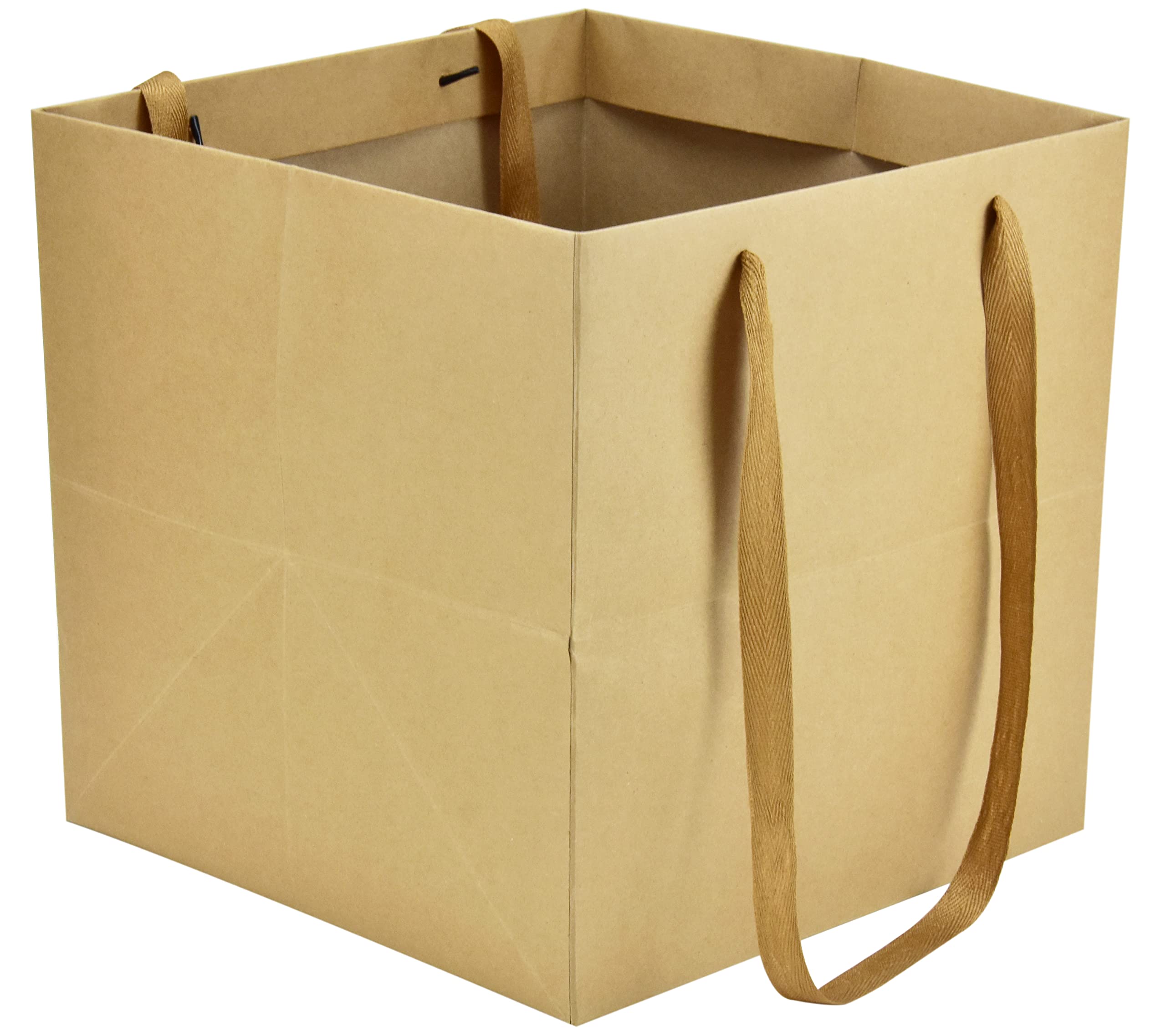 HUAPRINT 12 Pack Large Kraft Brown Paper Gift Bags 12x12x12 Inch - Eco-Friendly Square Wedding, Party Favor, Birthday Goodie Bags for Retail, Candy, Cookies & Takeout - Perfect for Craft Stores, Events & Sustainable Packaging