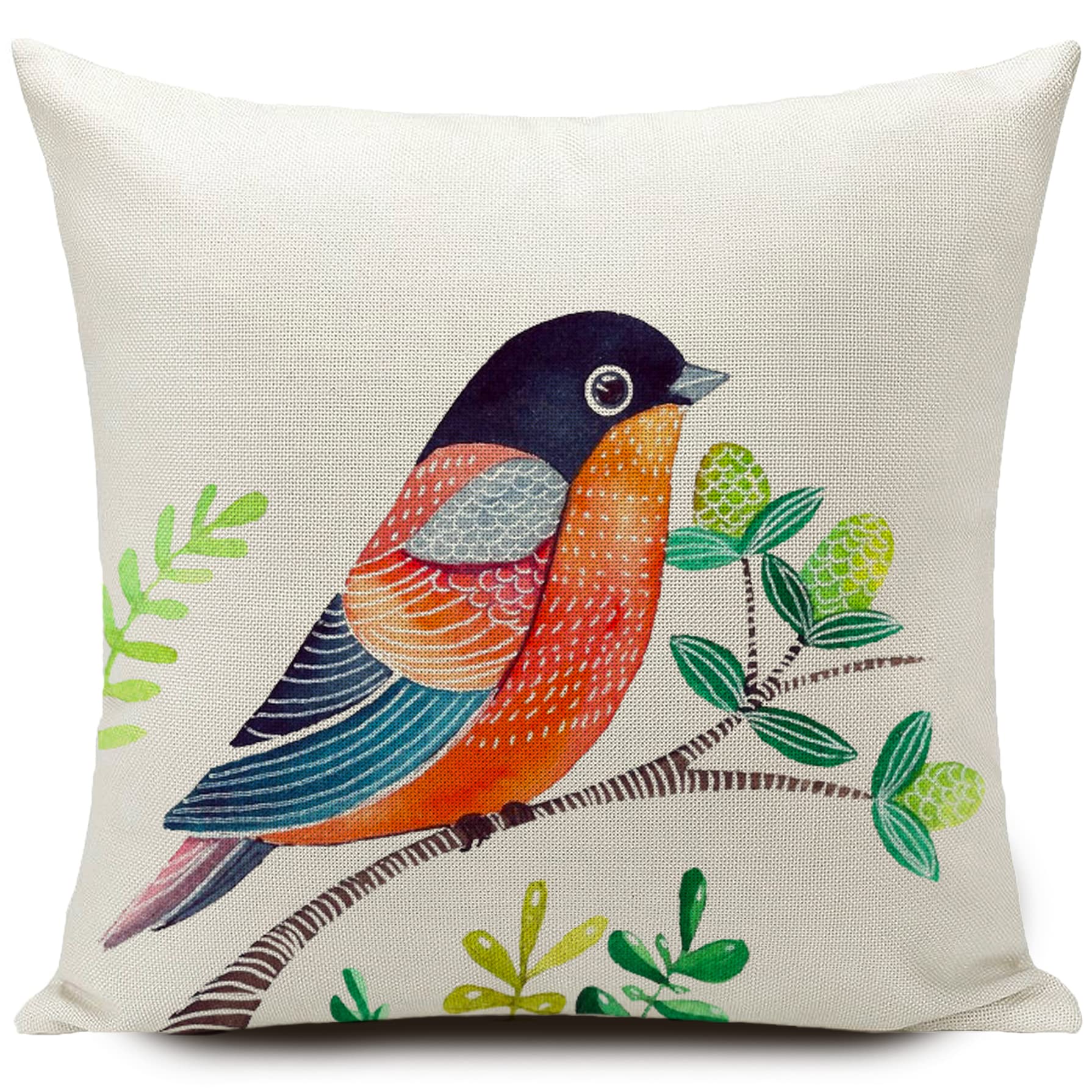 Waterproof Outdoor Throw Pillow Covers 18x18 Inch - Set of 4 Bird Pattern Decorative Cushion Cases for Patio Furniture, Garden, Sofa & Couch - Perfect for Backyard, Poolside & Sunroom Decor
