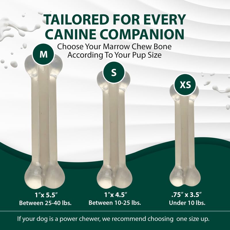 **Sporn Marrow Milkies Soft Chew Bones for Small Dogs - Milk Flavor Dog Dental Chew Toy, Gluten-Free & Non-Toxic, Made with Safe Thermoplastic Rubber - Perfect for Teething Puppies & Light Chewers**    *(Ideal for Indoor Play, Training Rewards, and Promoting Dental Health in Small Breeds)*
