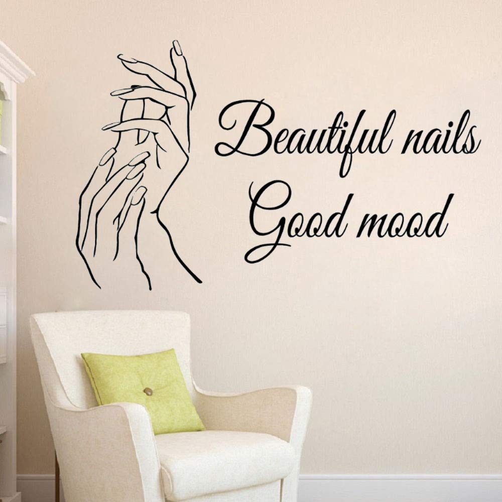 Nail Salon Wall Decals - Manicure Shop Sign Stickers, Self-Adhesive Vinyl Art for Salon Decor & Home Beauty Room