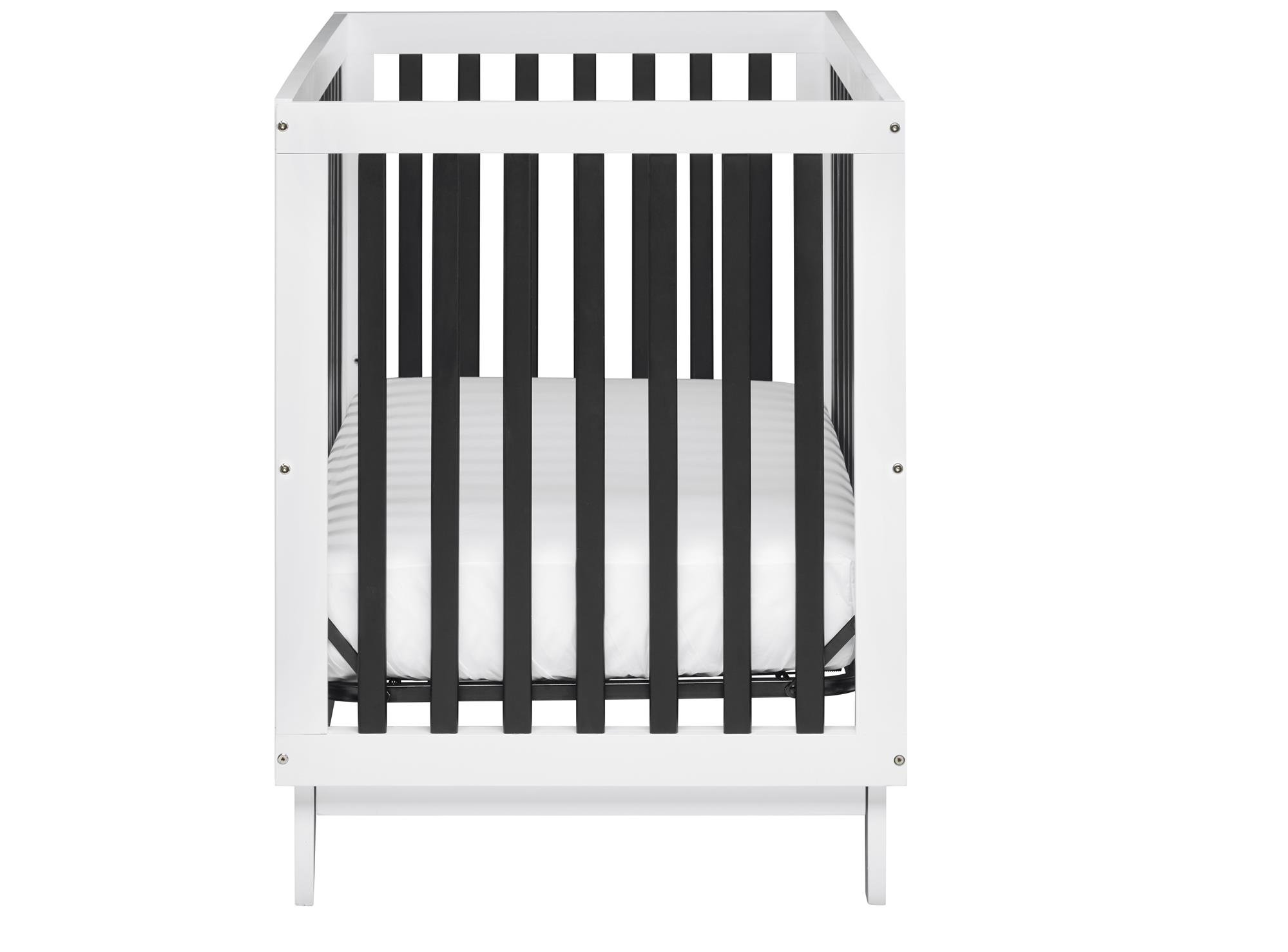 Little Seeds Rowan Valley Flint Crib - Black & White Convertible Baby Crib for Nursery, Toddler Bed & Daycare Use