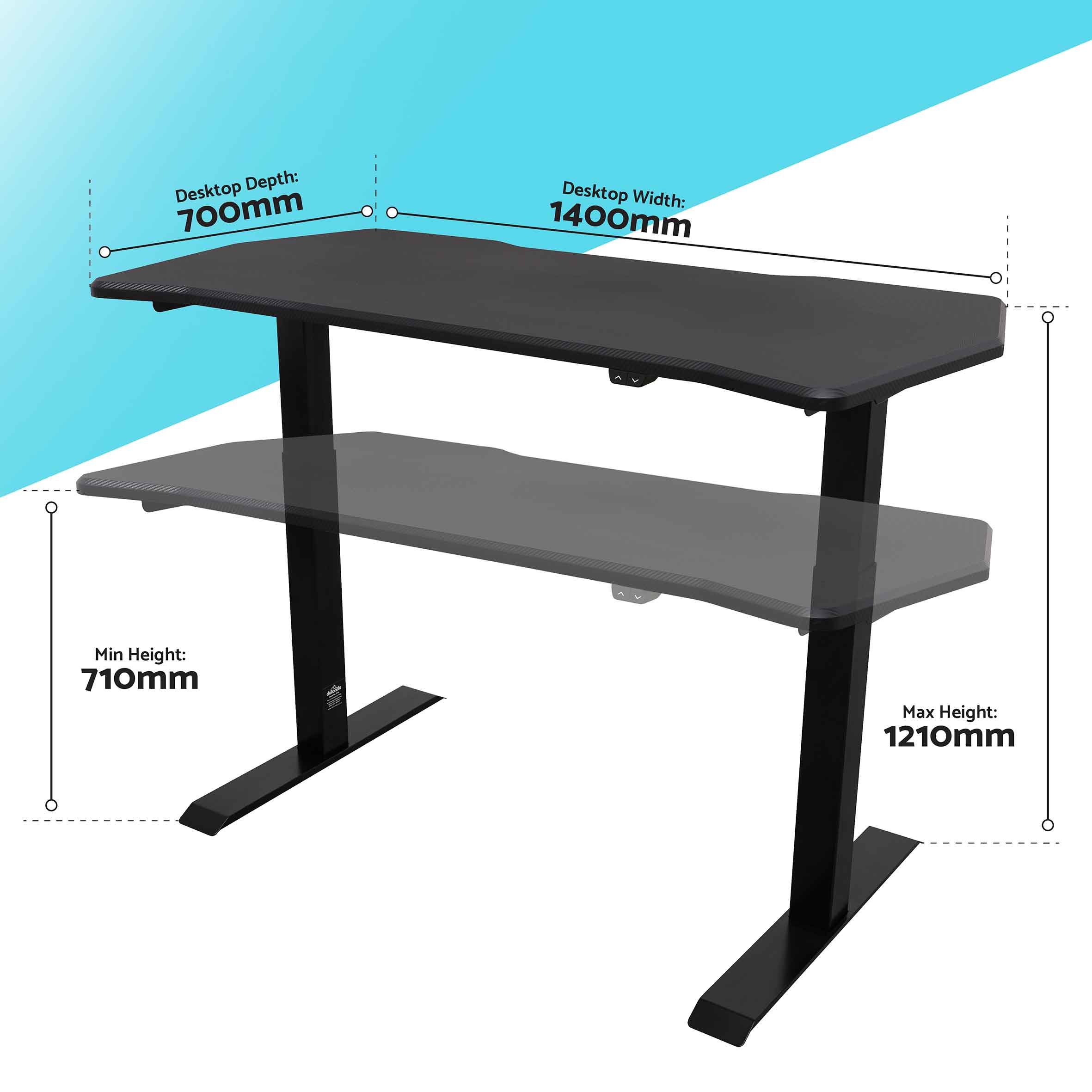 Premium Electric Height Adjustable Standing Desk - 55