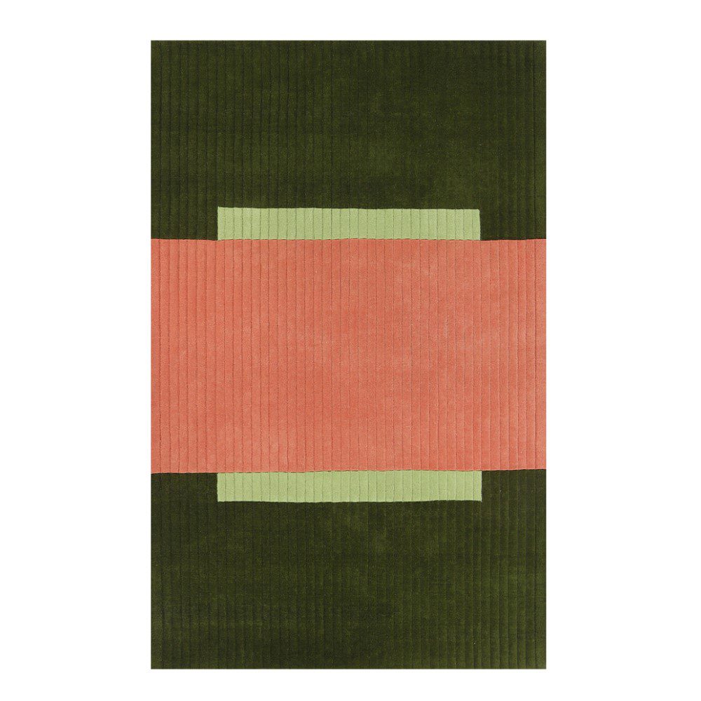 Finarte Handmade Jade Rug - Green & Pink Bohemian Area Rug - 3 Sizes (5x7, 8x10, 9x12) - Perfect for Living Room, Bedroom & Boho Home Decor
