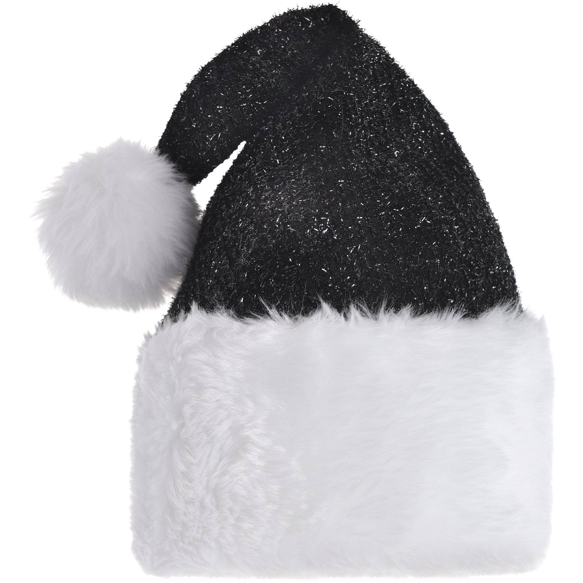 Premium Black Santa Hat for Adults - Soft & Comfortable Christmas Costume Accessory for Holiday Parties, Festive Events & Family Photos