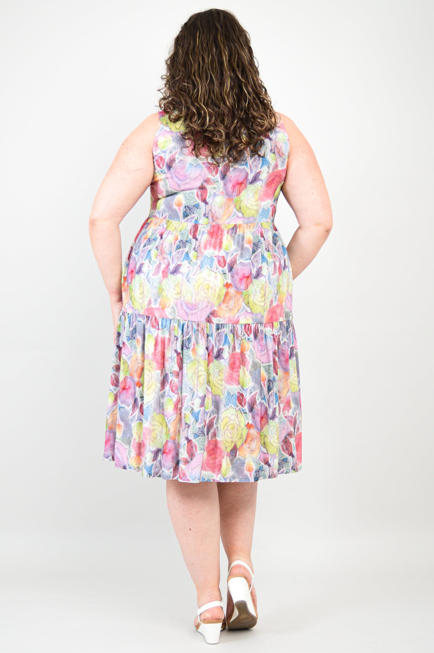 Juni Dress in Rosebud Print - Linen Bamboo Blend for Women | Perfect for Summer Outfits, Beach Vacations & Casual Wear