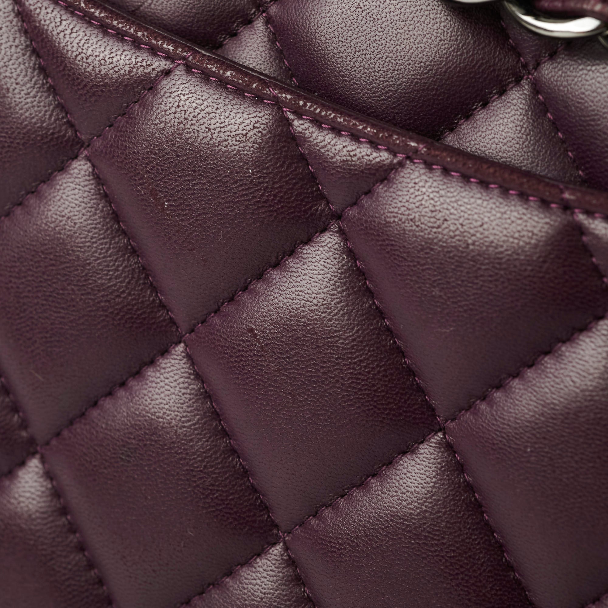 Authentic Chanel Maxi Lambskin Jumbo Flap Bag in Dark Purple - Luxury Designer Handbag for Women, Perfect for Evening Events & Special Occasions