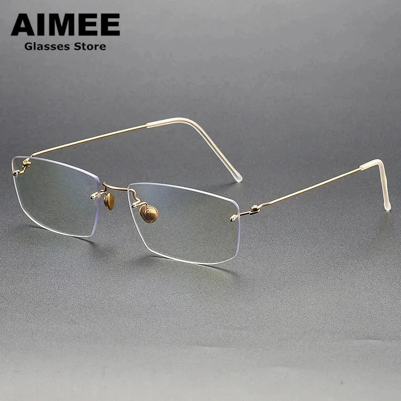 Aimee Women's Rimless Square Titanium Eyeglasses 2269 - Lightweight & Durable Titanium Frame for Reading, Computer Work & Fashion - Perfect for Office, Daily Wear & Gift Giving