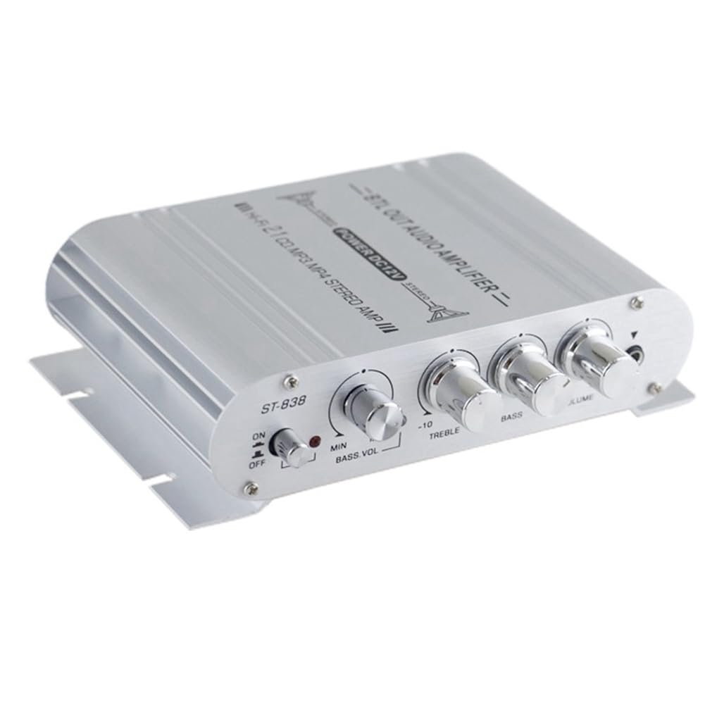 Oikabio 2.1 Channel Car Stereo Amplifier - 12V Hifi Power Audio System with Subwoofer Output for Home & Car Audio Upgrade | Perfect for Music Lovers & Bass Enthusiasts