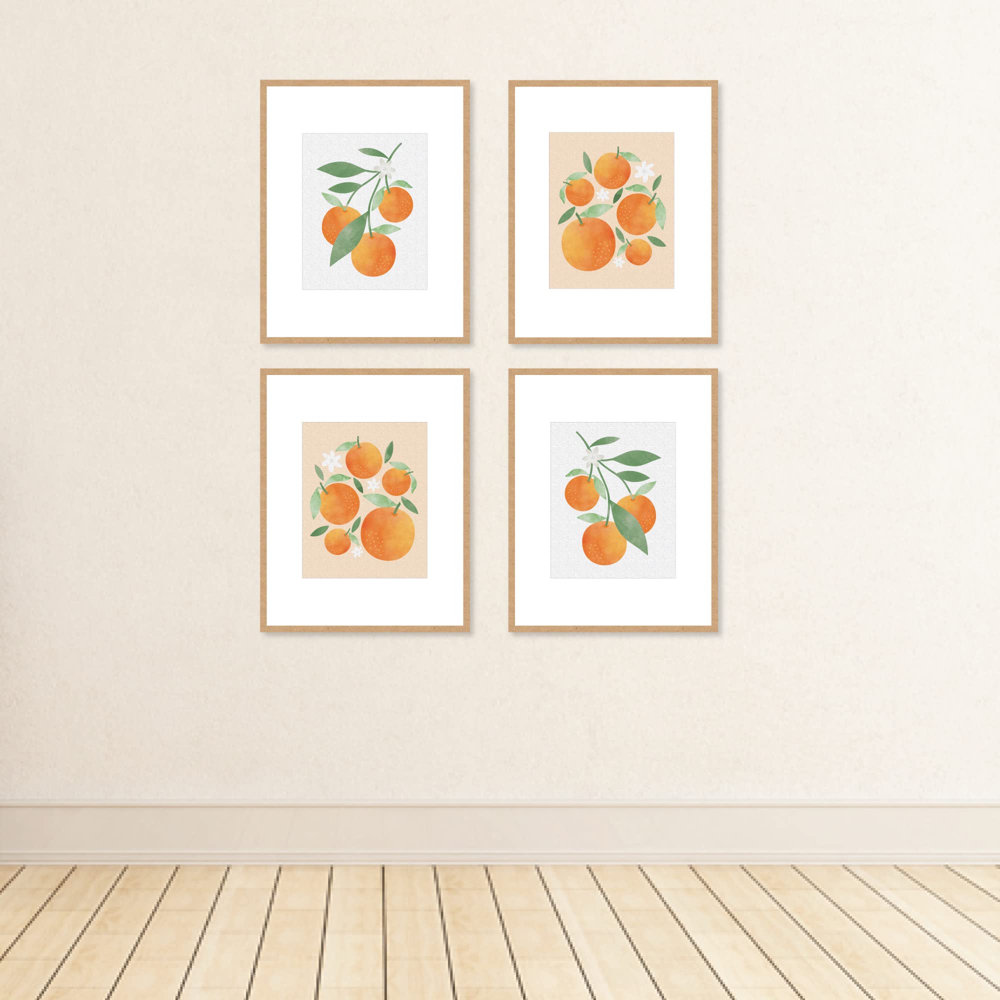 Big Dot of Happiness Little Clementine - Set of 4 Unframed 8x10 Inch Orange Citrus Kitchen Wall Art Prints | Perfect for Home Decor, Dining Room, Cafe & Office | Cute Fruit-Themed Paper Artisms
