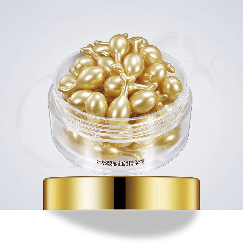 Best Anti-Aging Facial Oil with Hyaluronic Acid & Vitamin E - Whitening Serum Essence Capsules for Acne Spot Removal & Wrinkle Reduction - Perfect for Night Skincare Routine & Daily Moisturizing