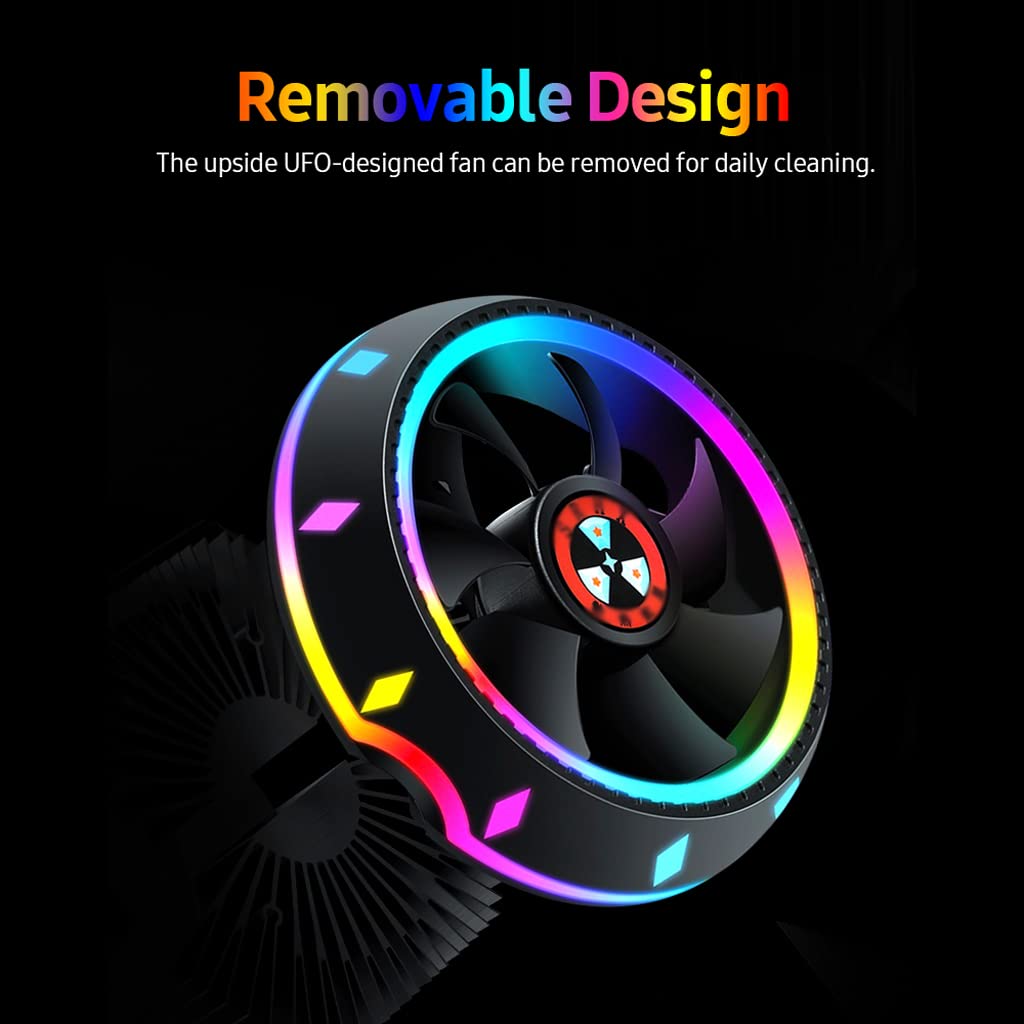 Universal Computer Case Cooler with 5-Color RGB Lighting - All-in-One CPU Air Cooler for Server & PC, Compatible with Most Power Supplies & Sockets | Perfect for Gaming Rigs, Workstations & Home Office Setups