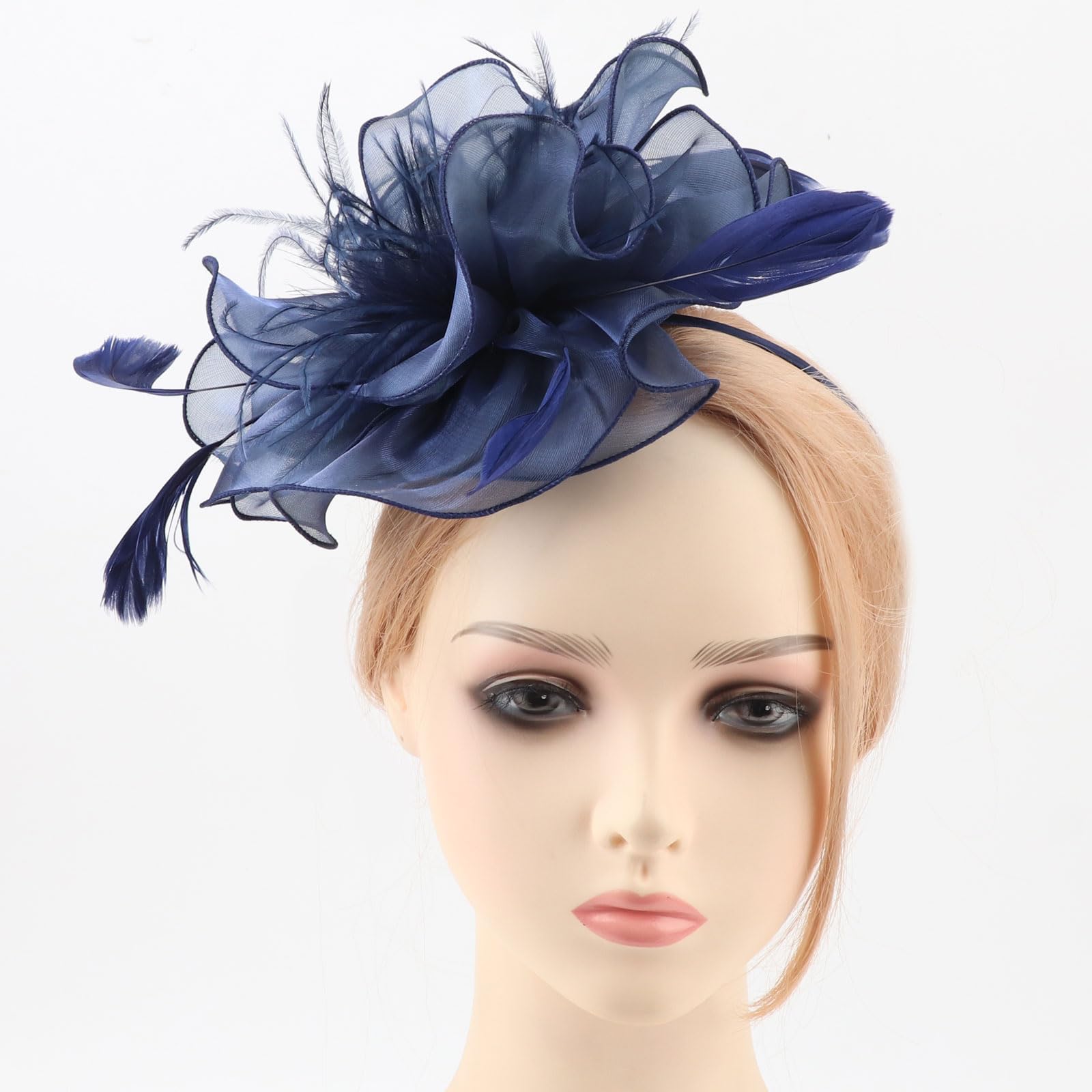 Elegant Women's Kentucky Derby Fascinator Hats with Flower, Headband & Clip - Tea Party Headwear for Women & Girls - Perfect for Weddings, Races & Special Events