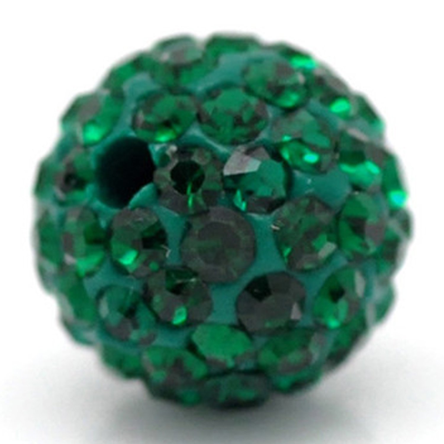 RUBYCA 100pcs 8mm Emerald Green Pave Czech Crystal Disco Ball Clay Beads for Shamballa Bracelet Making - DIY Jewelry Craft Supplies for Boho Style Accessories, Party Decor & Gift Wrapping