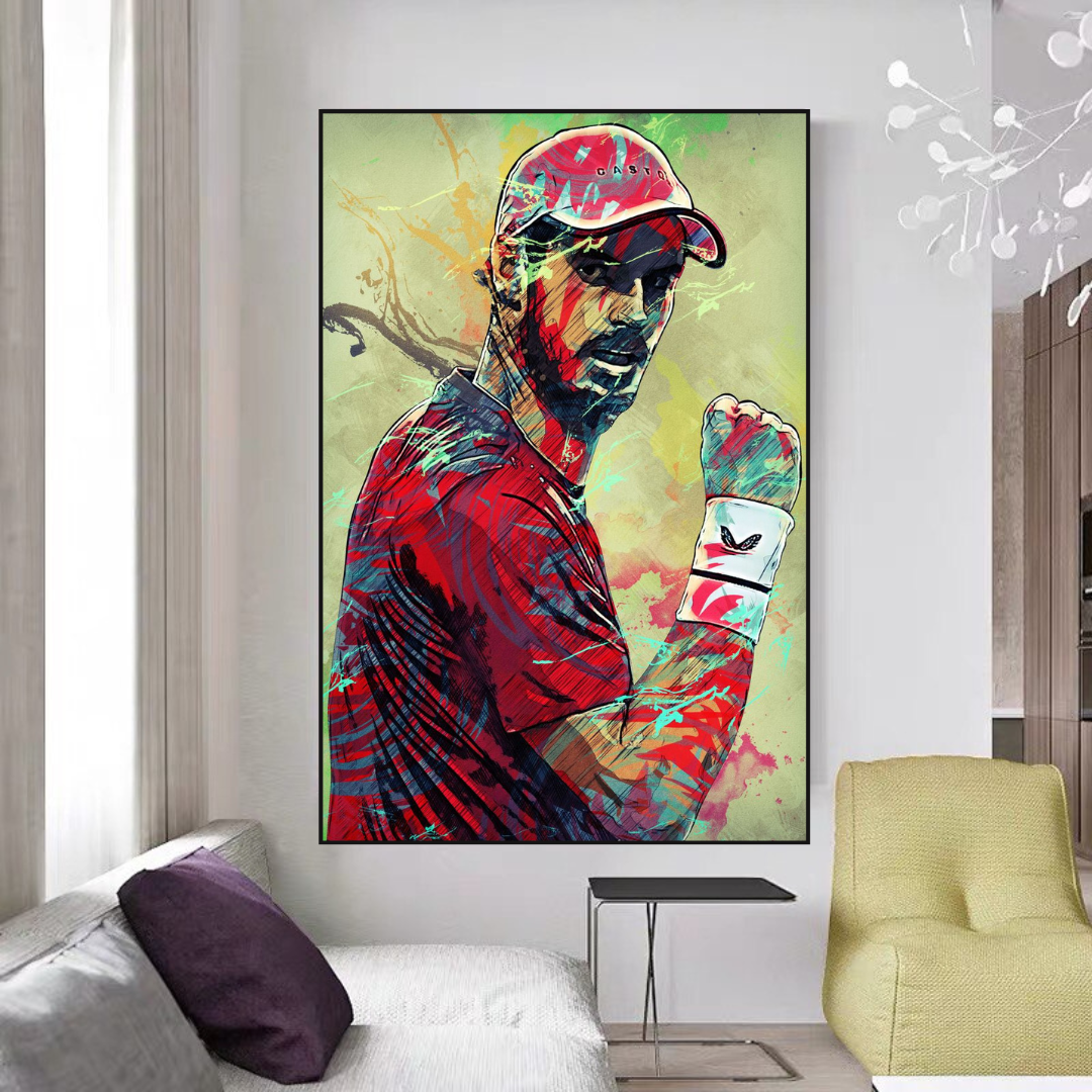 Andy Murray Tennis Legend Canvas Wall Art - Premium Sports Decor for Home, Office & Man Cave - Perfect Gift for Tennis Fans & Athletes