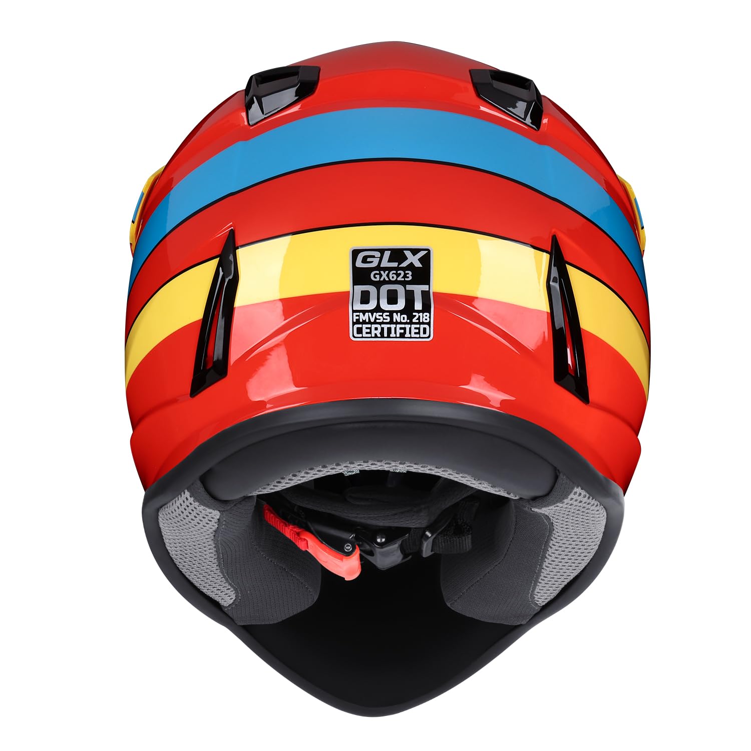GLX GX623 Youth ATV Helmet & Dirt Bike Helmet Combo - DOT Certified Small Size Retro Red - Perfect for Kids Off-Road Riding, Motocross & ATV Adventures