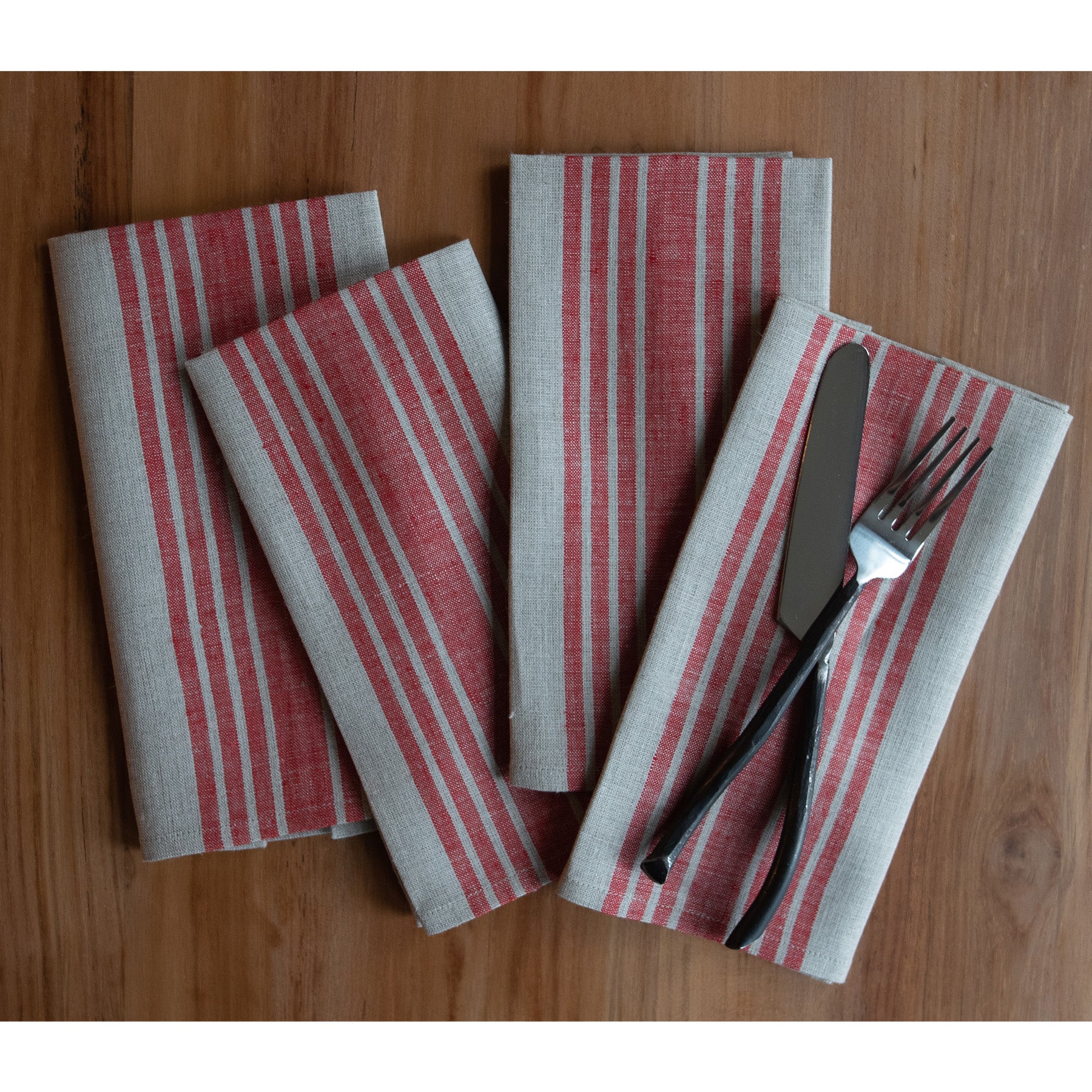 Farmhouse Style Cotton Napkins - Set of 4 for Dining, Kitchen & Party Decor - Rustic Table Linens for Everyday Use & Special Occasions