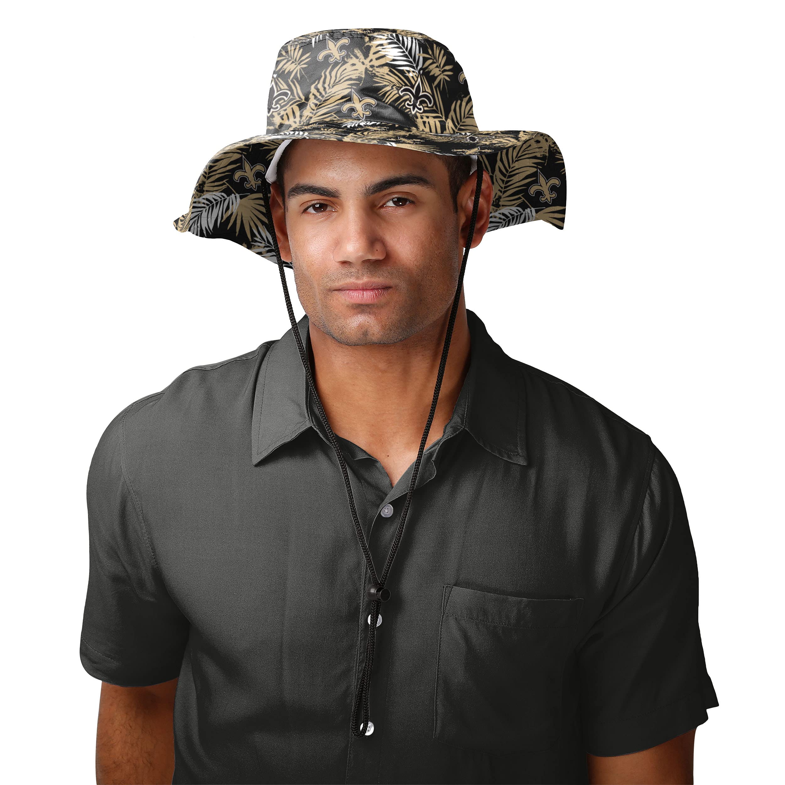 FOCO Men's NFL Team Logo Boonie Hat - Adjustable Sun Hat for Outdoor Sports, Hiking, Fishing & Beach - UPF 50+ Sun Protection