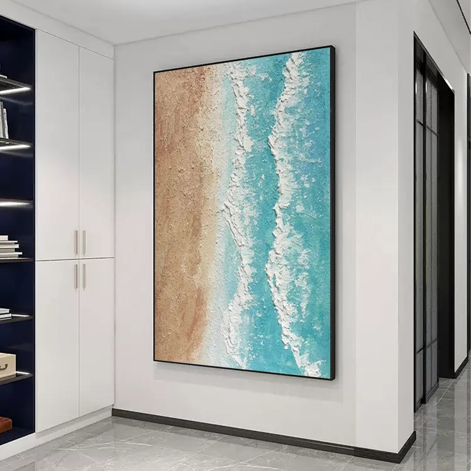 Ocean and Sky Painting #OS 228 - Handmade Canvas Wall Art for Home & Office Decor - Perfect for Living Room, Bedroom, or Office Wall Decor