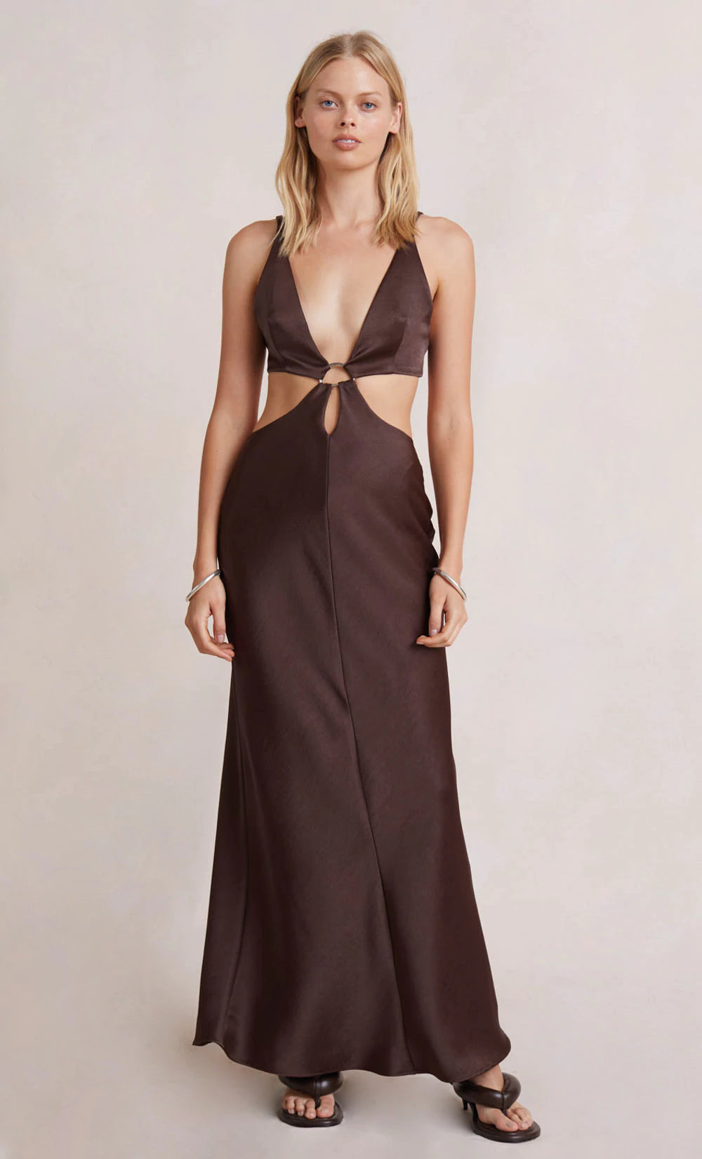 Felix V Maxi Dress for Women - Flowy Long Summer Dress in Chocolate Brown | Perfect for Beach, Vacation & Casual Outings