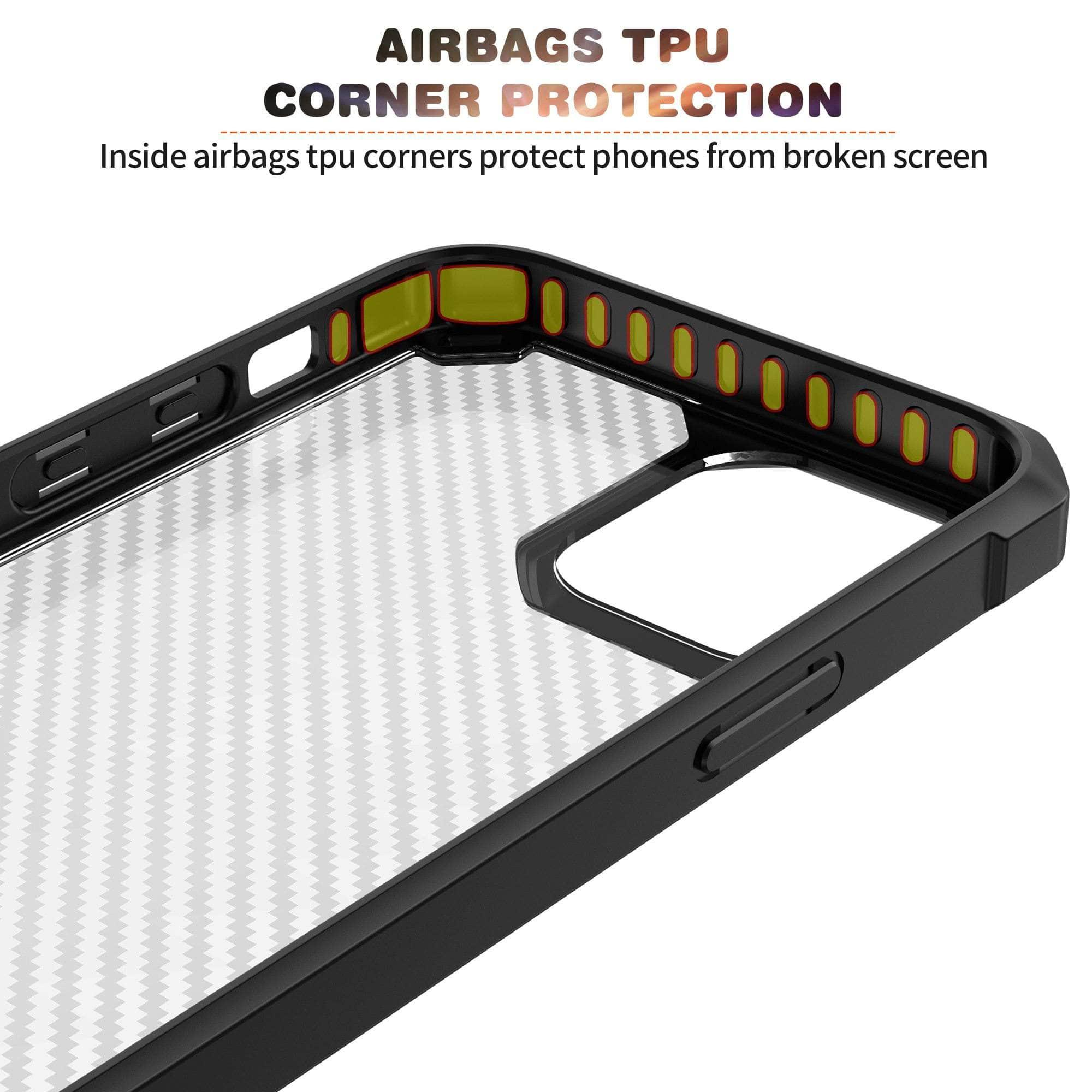 Premium Shockproof iPhone 13 Pro Max Case - Carbon Fiber Airbag Protection for Drop Resistance | Perfect for Outdoor Adventures, Travel & Daily Use