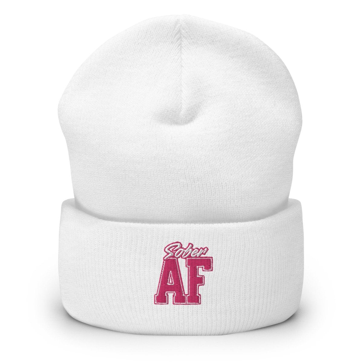 Sober AF Block Letter Cuffed Beanie - Stylish Winter Hat for Men & Women - Perfect for Cold Weather, Outdoor Activities, and Streetwear Fashion
