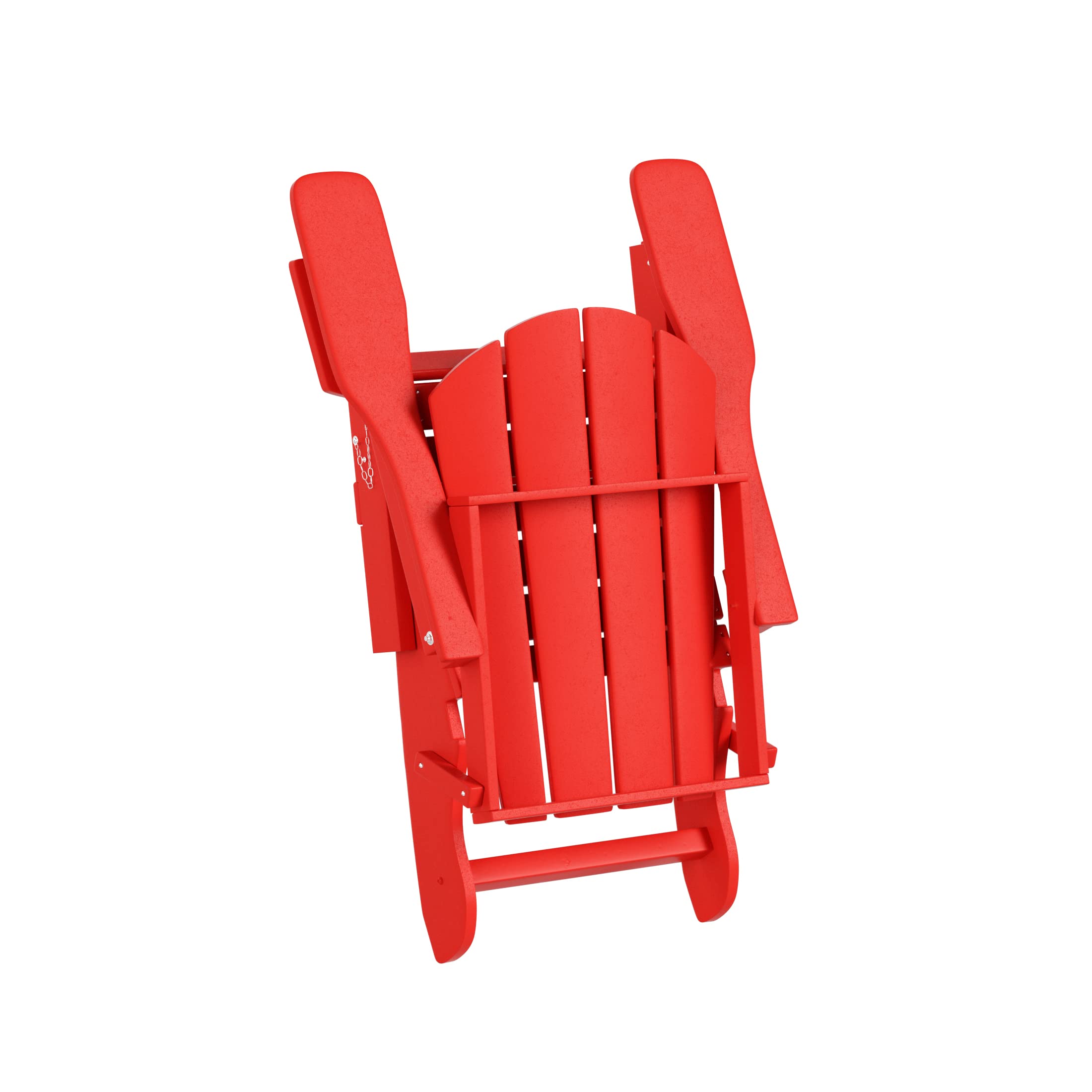 HDPE Adirondack Chair Set with Ottoman & Table - Outdoor Patio, Garden, Backyard