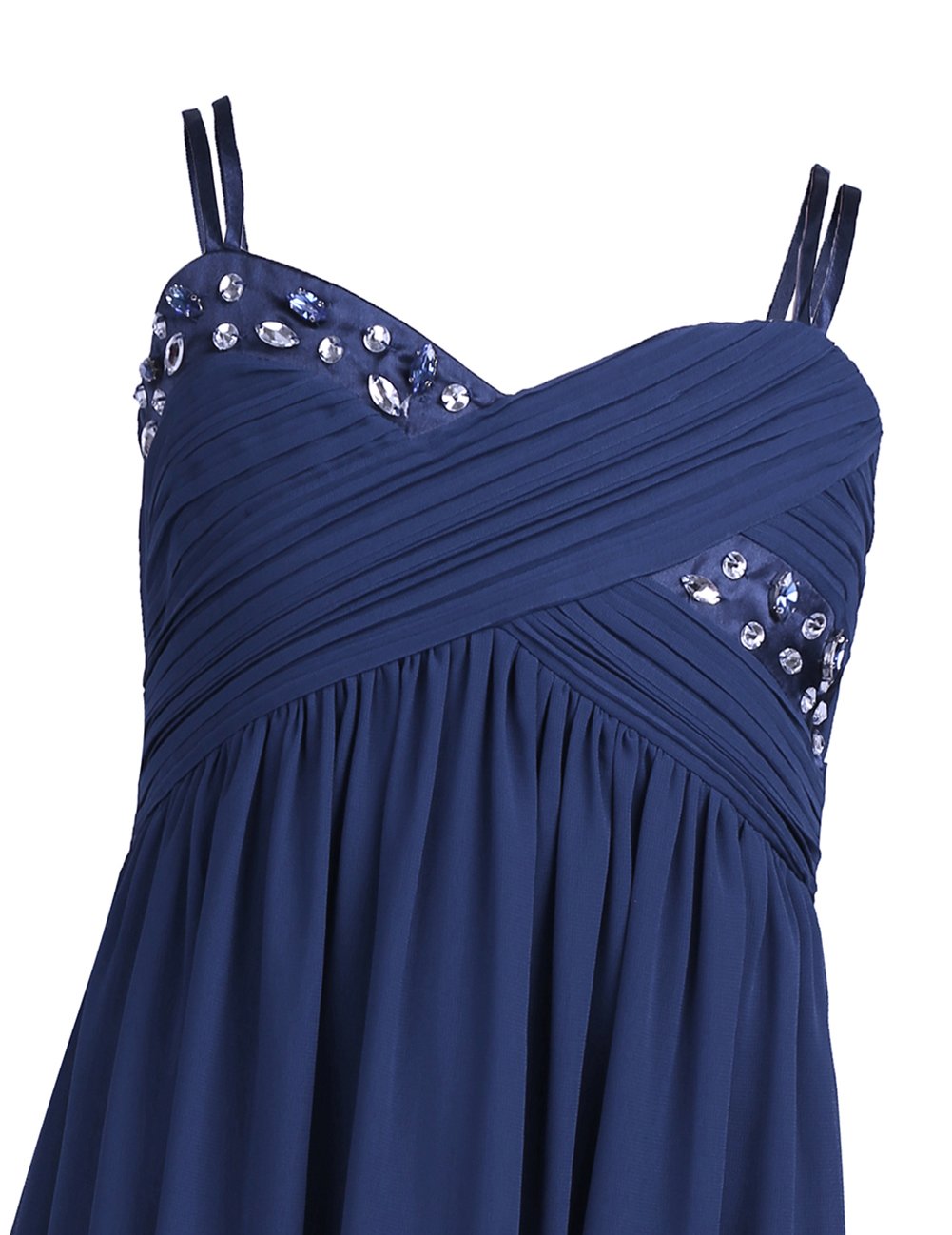 ACSUSS Girls Spaghetti Straps Sweetheart Rhinestone Wedding Pageant Bridesmaid Flower Dress - Formal Long Gown for Prom, Quinceañera & Special Occasions