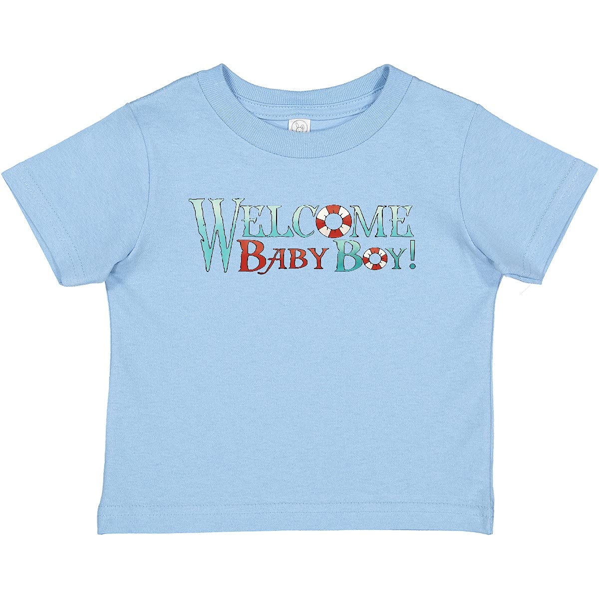 Inktastic Nautical Welcome Baby Boy T-Shirt - Cute Sailor-Themed Outfit for Newborns & Infants | Perfect for Baby Showers, Christenings & First Photos