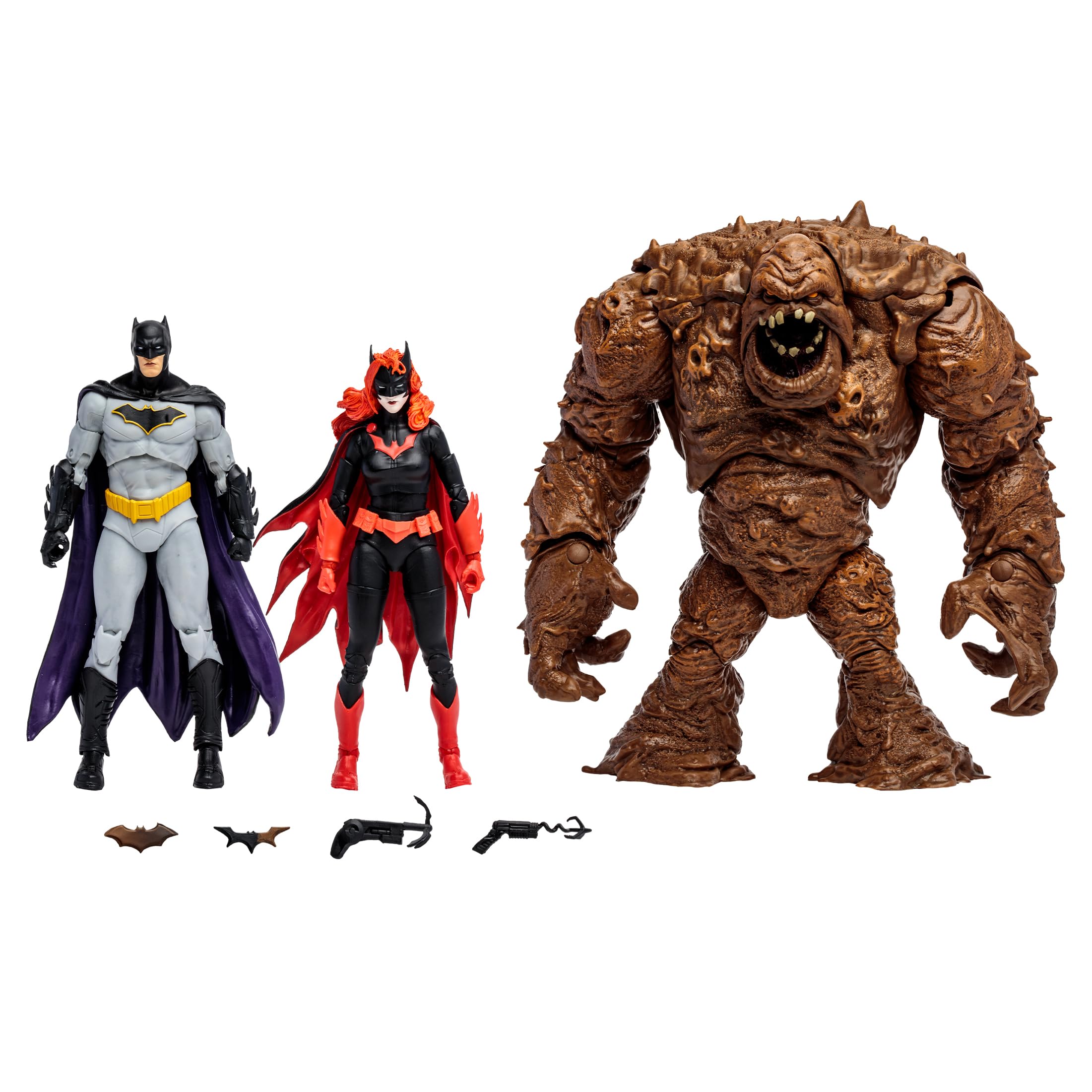 McFarlane Toys DC Multiverse Clayface Batman & Batwoman 3-Pack Gold Label Amazon Exclusive Action Figures - Collectible DC Comics Superhero Set for Display & Gifting