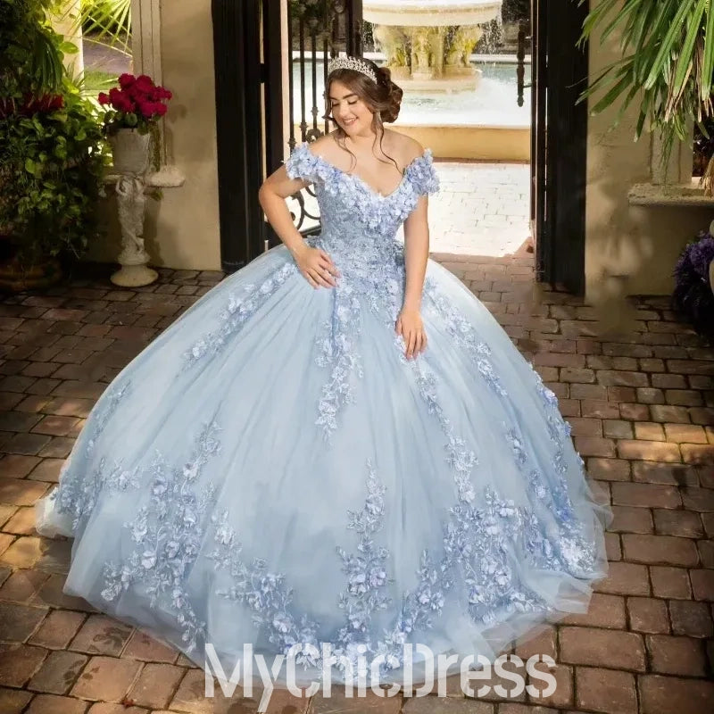 Elegant Off Shoulder Ball Gown Sweet 16 Quinceanera Dresses for 15 Anos - Perfect for Birthday Parties, Proms, and Formal Events