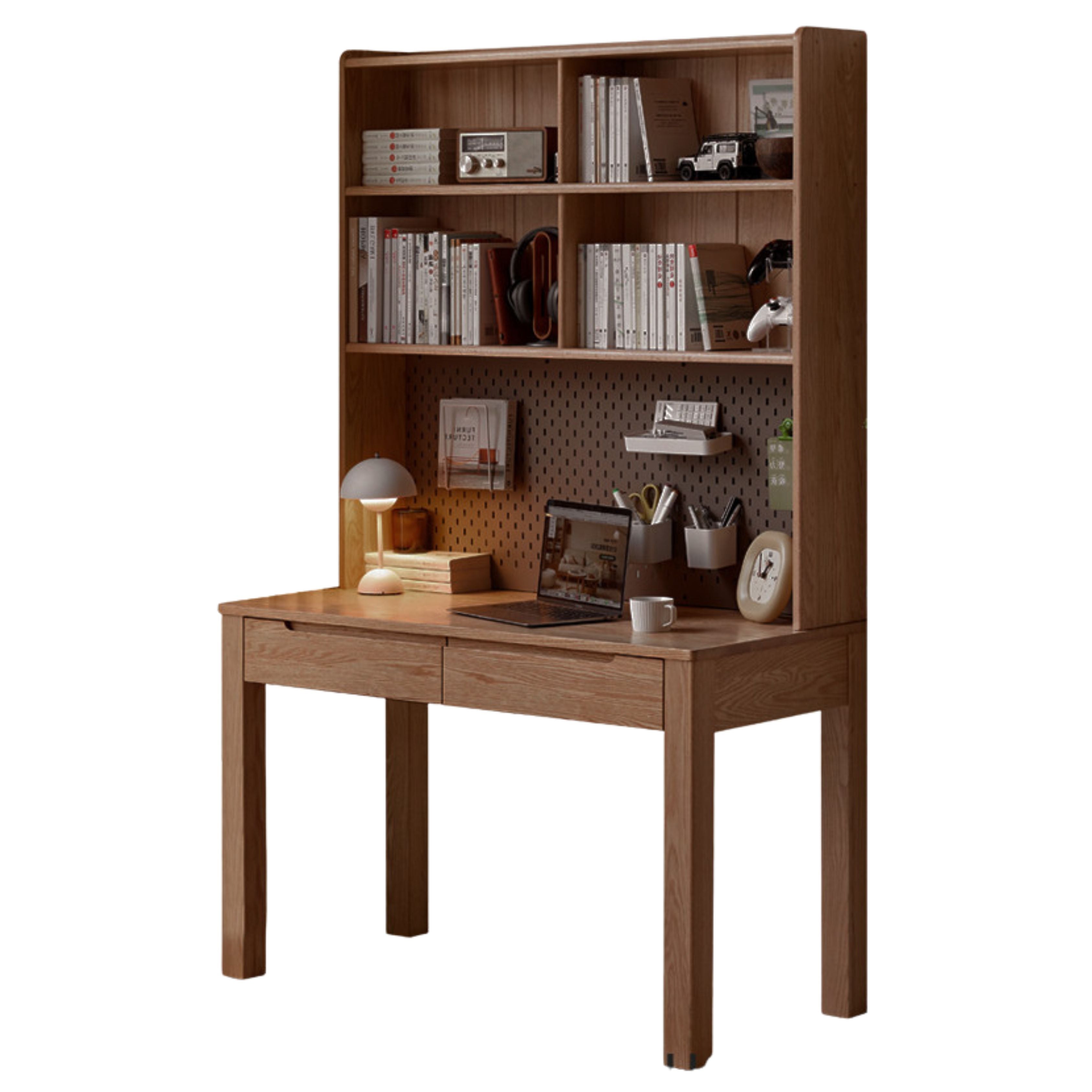Premium Solid Wood Office Desk - Oak & Beech - Modern Home Office Furniture for Remote Work & Study