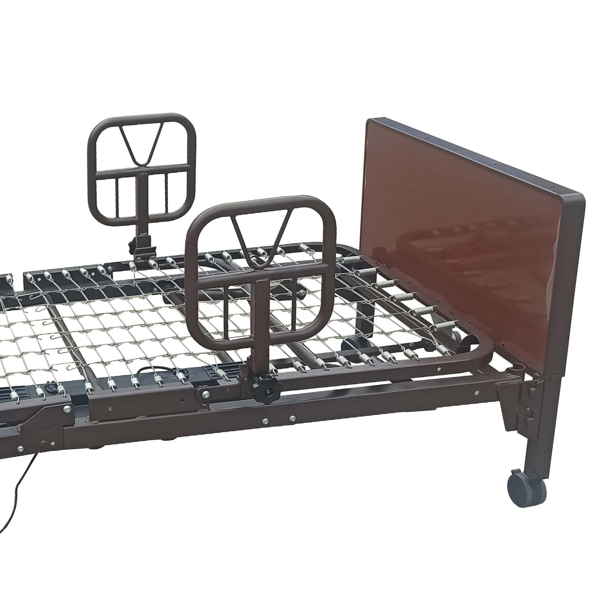 AireMed Bed Assist Rails (Set of 2) - Universal Fit for Most Metal Hospital Beds - Adjustable Safety Rails for Seniors & Elderly Care - Repositioning & Transfer Assistance - Ideal for Home Healthcare & Post-Surgery Recovery (Brown)