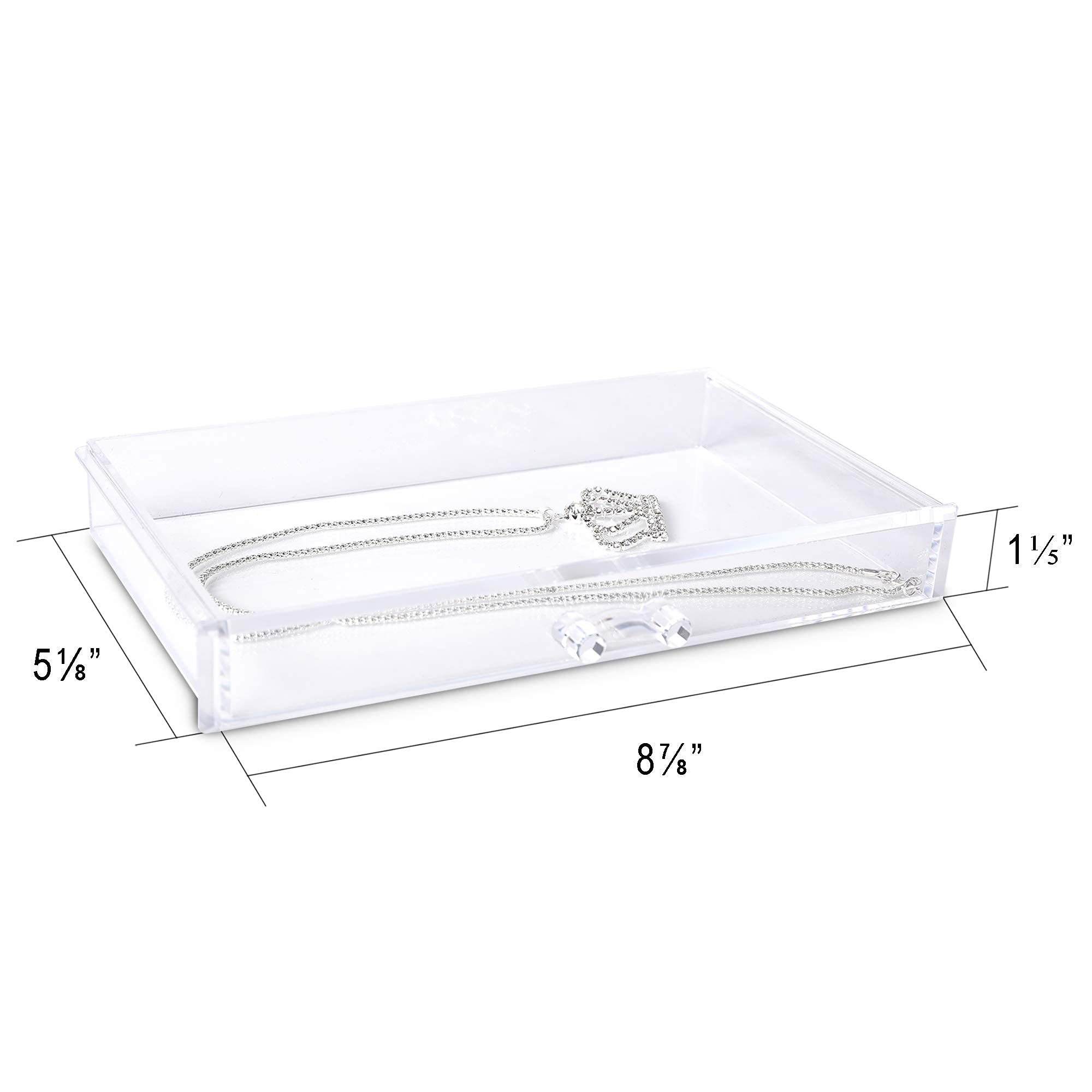Frebeauty Extra Large 5-Layer Acrylic Jewelry Organizer Box with Drawers - Clear Velvet Display Case for Earrings, Rings, Necklaces - Perfect for Women's Jewelry Storage & Vanity Organization (Beige) | Ideal for Bedroom, Bathroom & Travel Jewelry Storage